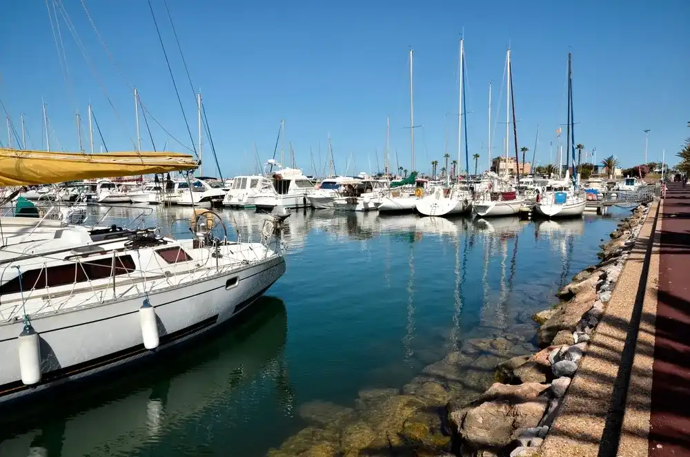 Marina of Canet-en-Roussillon, commune on the côte vermeille in the Pyrénées-Orientales department, Languedoc-Roussillon region, in southern France. Marina of Canet-en-Roussillon, commune on the côte vermeille in the Pyrénées-Orientales department, Languedoc-Roussillon region, in southern France.