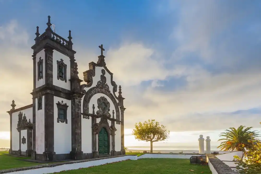 Chapel of Mae de Deus in Ponta Delgada, Sao Miguel, Azores, Early morning. Chapel of Mae de Deus in Ponta Delgada, Sao Miguel, Azores, Early morning.