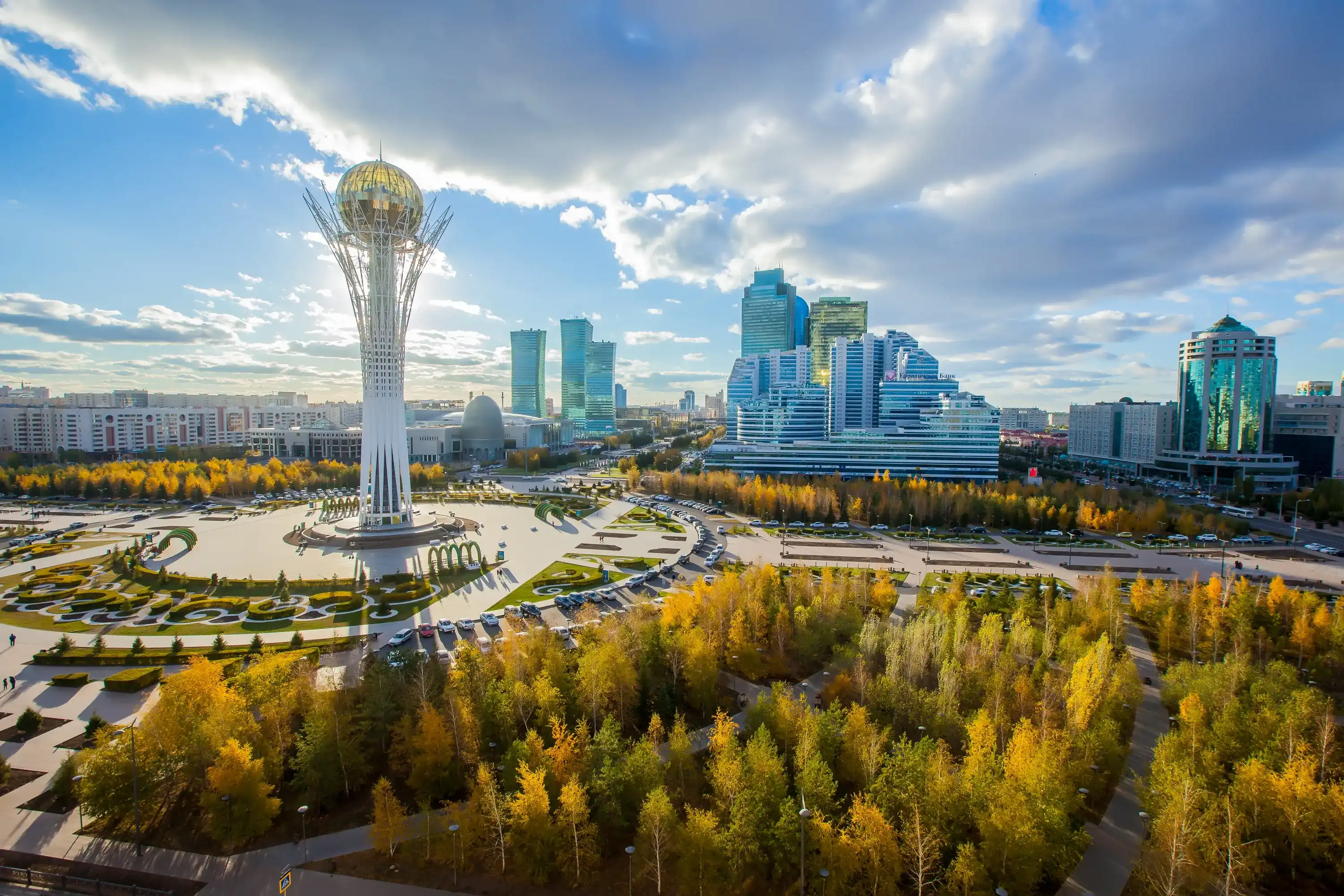 Astana, Nur-Sultan, Kazakhstan. Center of the city, skyscraper, view on Baiterek Astana, Nur-Sultan, Kazakhstan. Center of the city, skyscraper, view on Baiterek