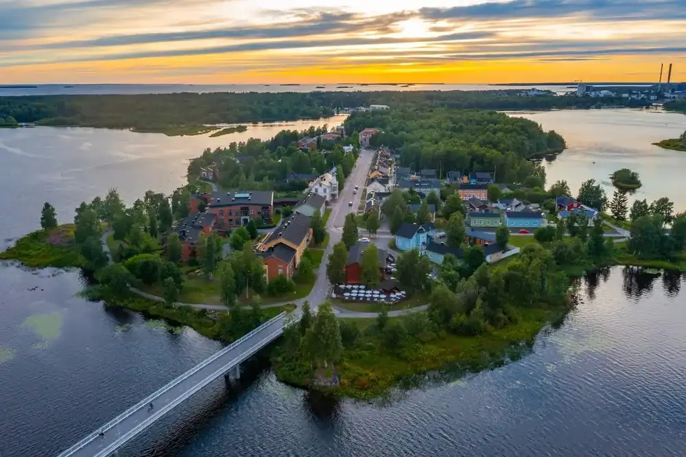 Aerial view of residential buildings in Oulu, Finland. Aerial view of residential buildings in Oulu, Finland.