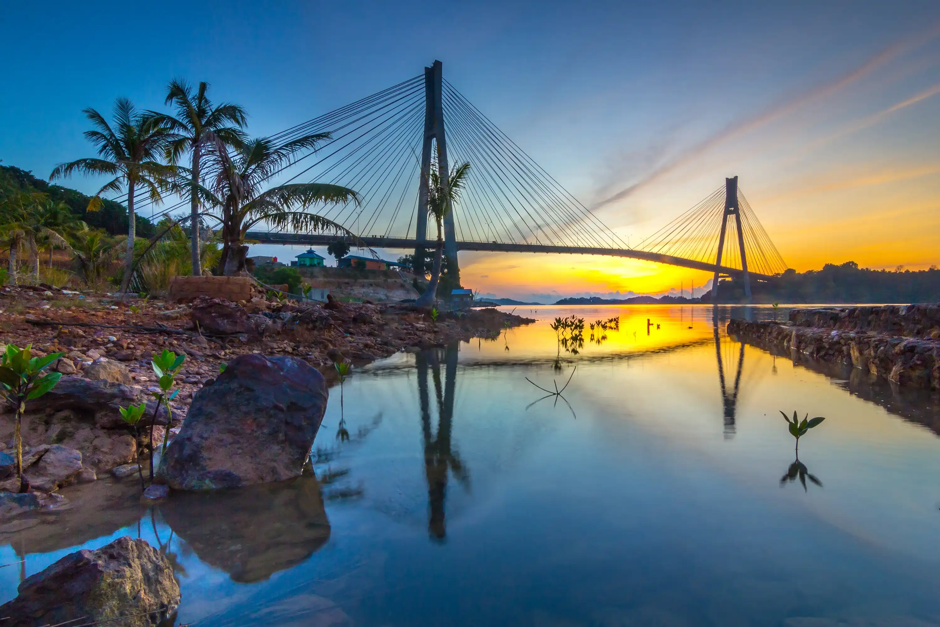 Reflection of Bridge , Batam Island , Indonesia Reflection of Bridge , Batam Island , Indonesia