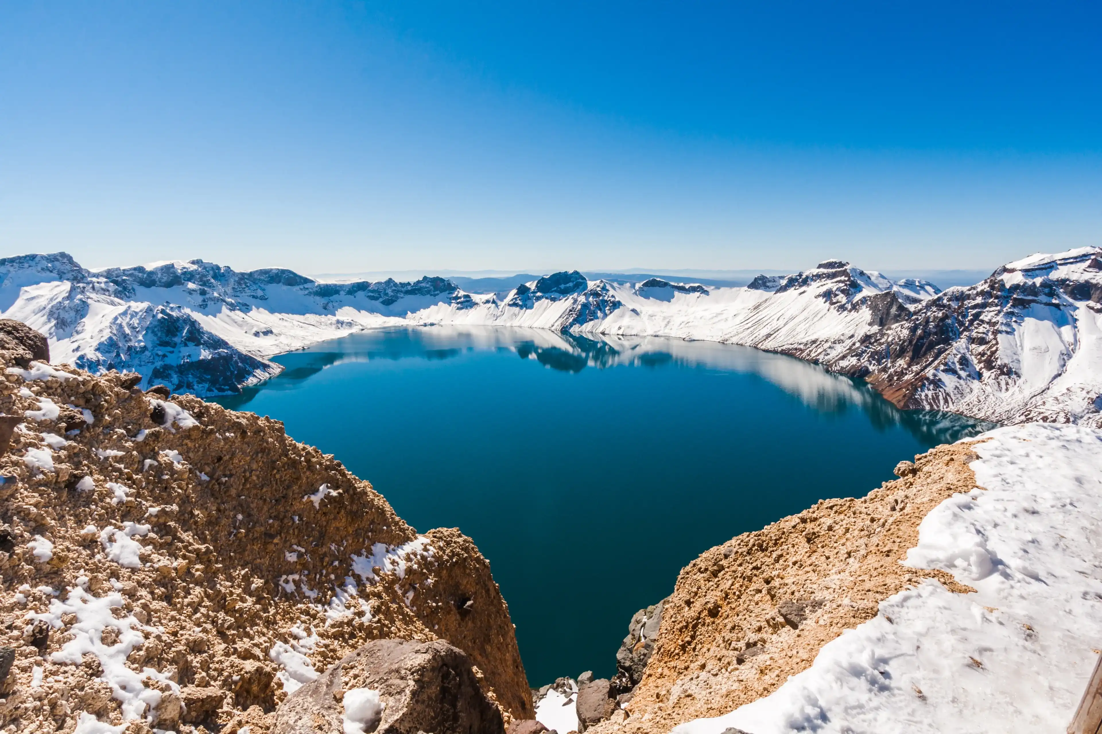 Heaven lake summit of Changbai Moutain in Winter season ,Jilin ,China, Asia Heaven lake summit of Changbai Moutain in Winter season ,Jilin ,China, Asia