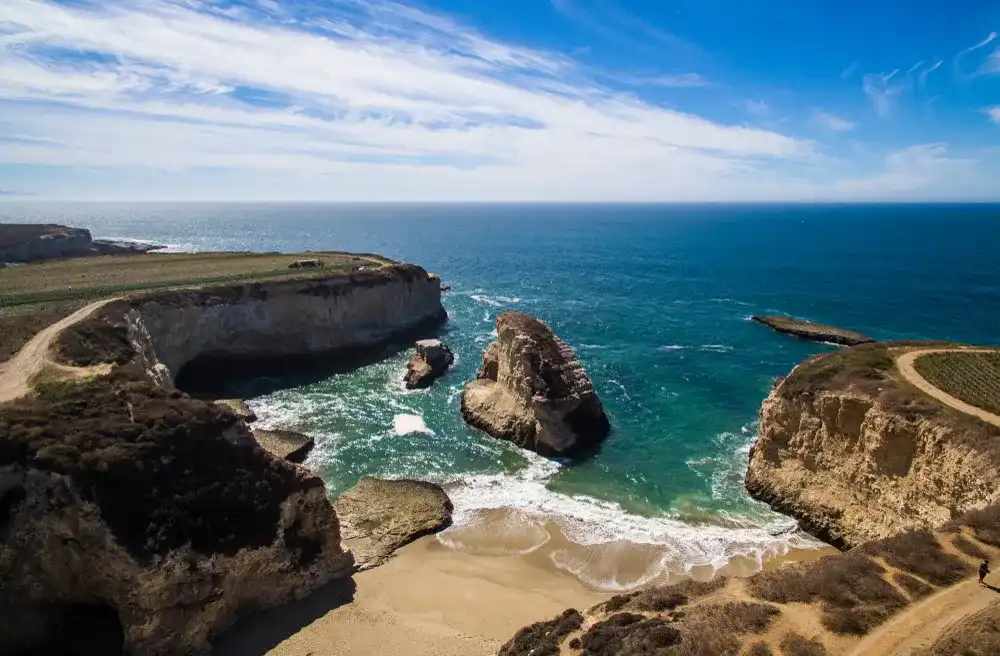 Aerial View of Shark Fin Cove in Davenport / Santa Cruz California Aerial View of Shark Fin Cove in Davenport / Santa Cruz California