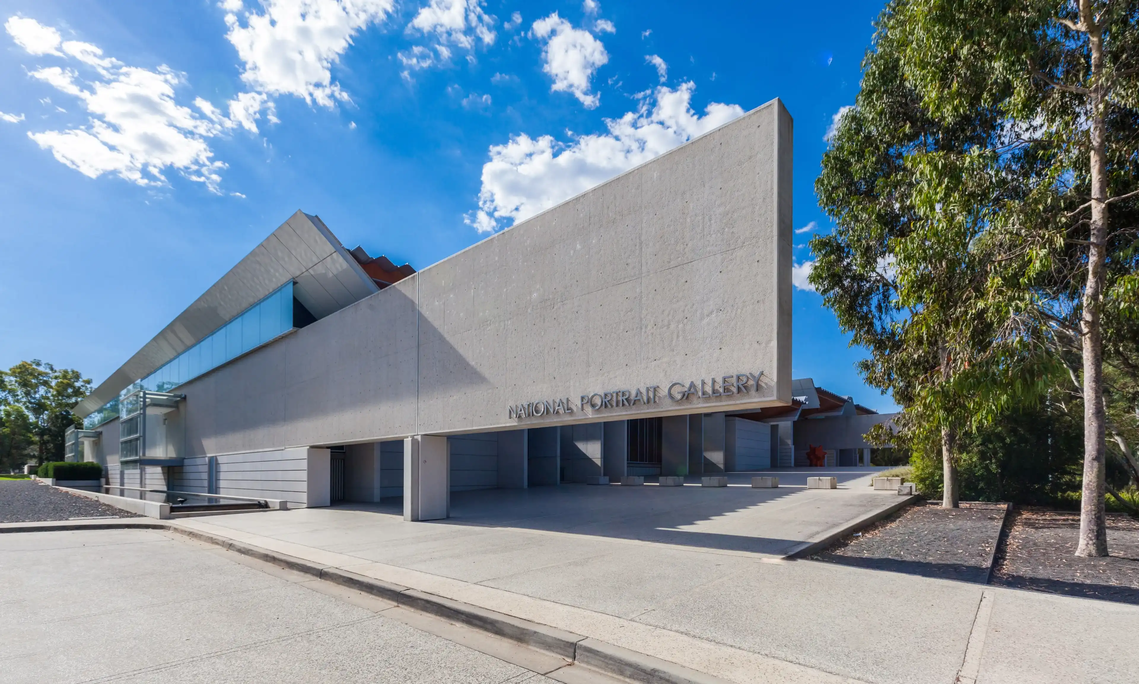 Canberra, Australia - March 12, 2018: National Portrait Gallery Entrance Canberra, Australia - March 12, 2018: National Portrait Gallery Entrance