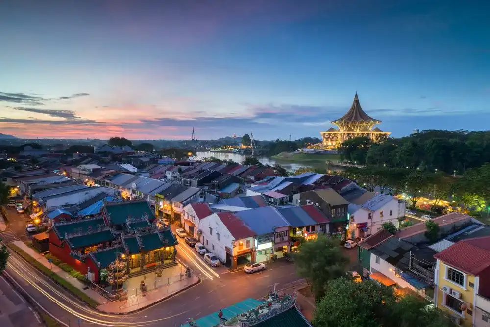 Kuching City during sunset. Kuching is capital city for Sarawak. Kuching City during sunset. Kuching is capital city for Sarawak.