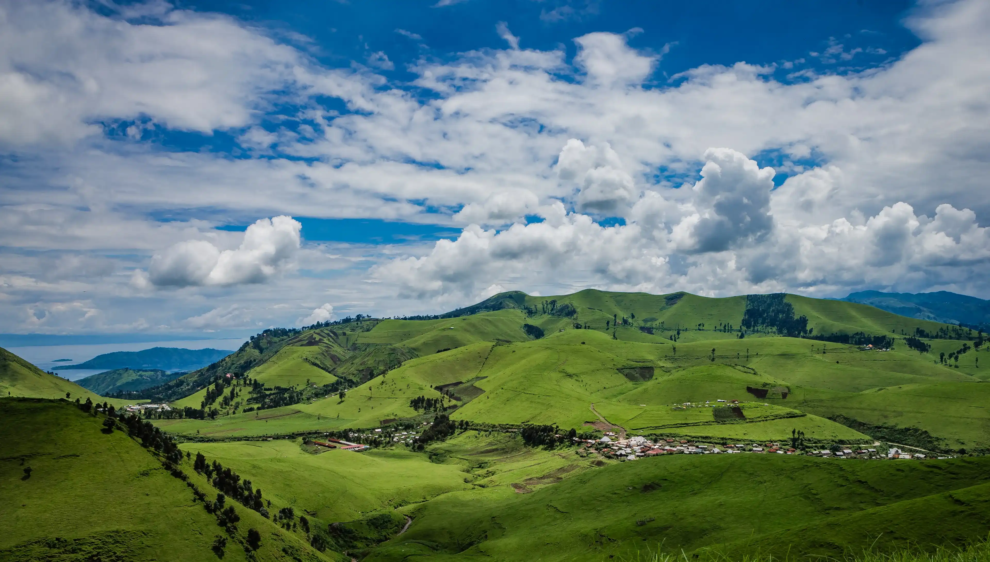 Karuba, North Kivu/Democratic Republic of Congo - October 25 2019: Landscape Karuba, North Kivu/Democratic Republic of Congo - October 25 2019: Landscape