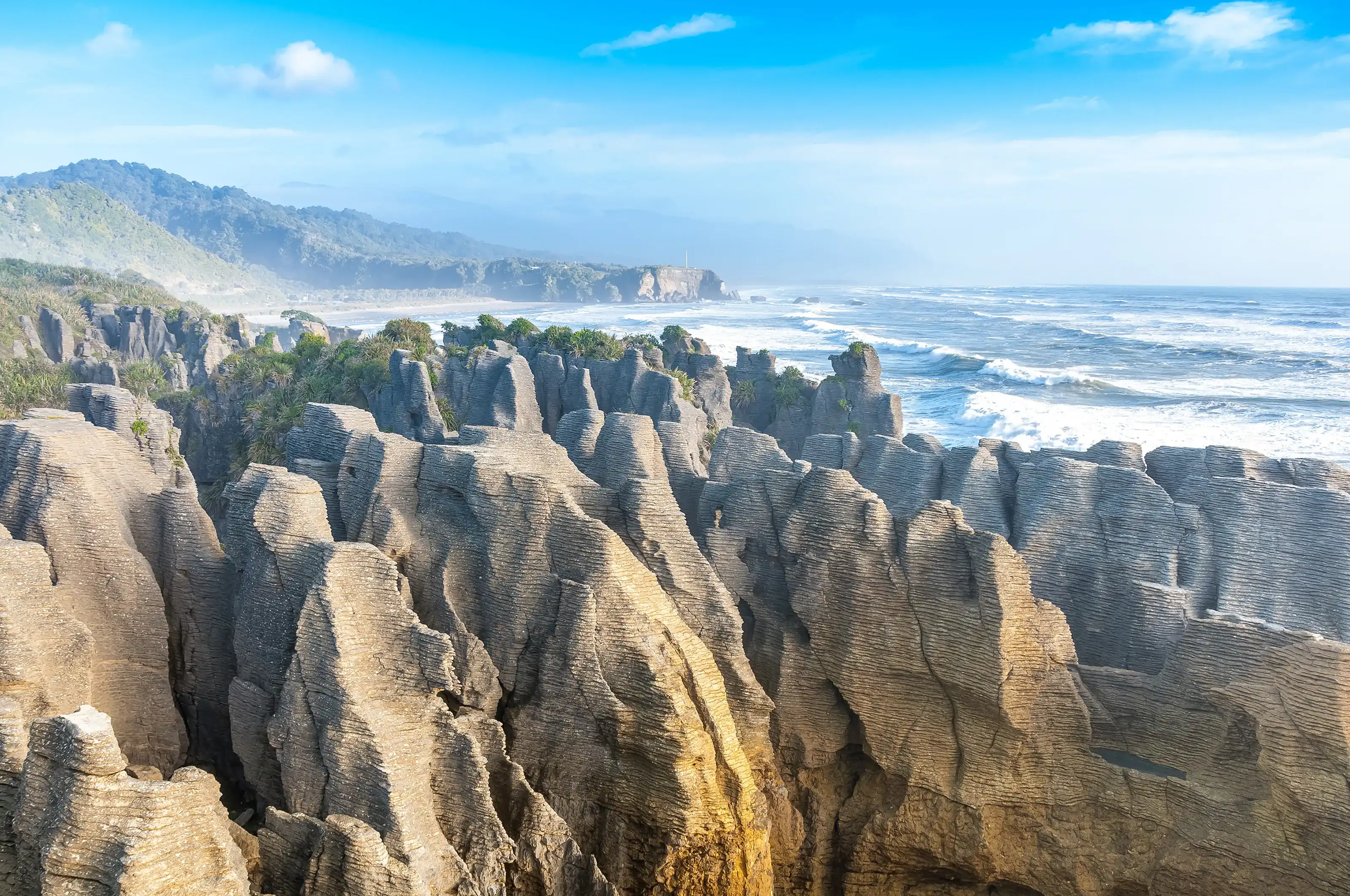 Punakaki Pancake Rocks in Paparoa National Park, West Coast, South Island, New Zealand Punakaki Pancake Rocks in Paparoa National Park, West Coast, South Island, New Zealand