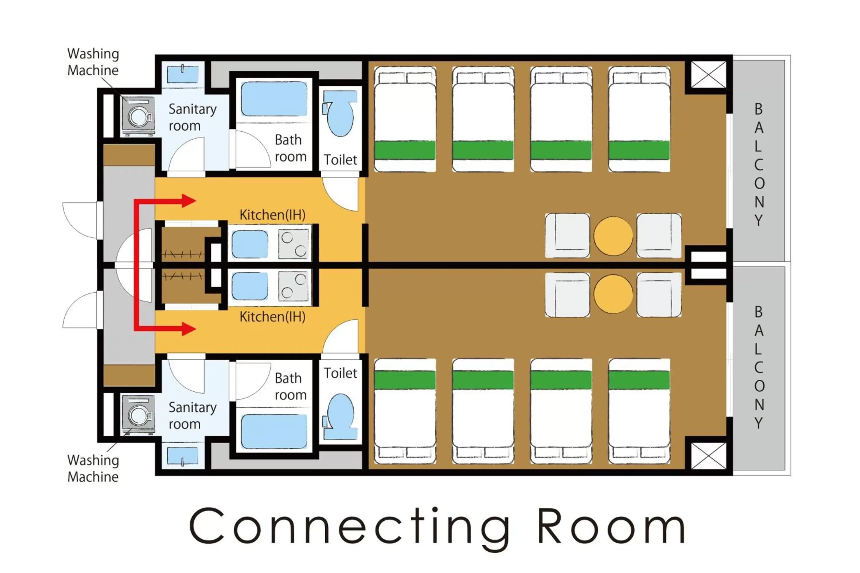 Deluxe Connecting Room - Non-Smoking in Takuto Hotel Osaka Shinsaibashi Deluxe Connecting Room - Non-Smoking in Takuto Hotel Osaka Shinsaibashi