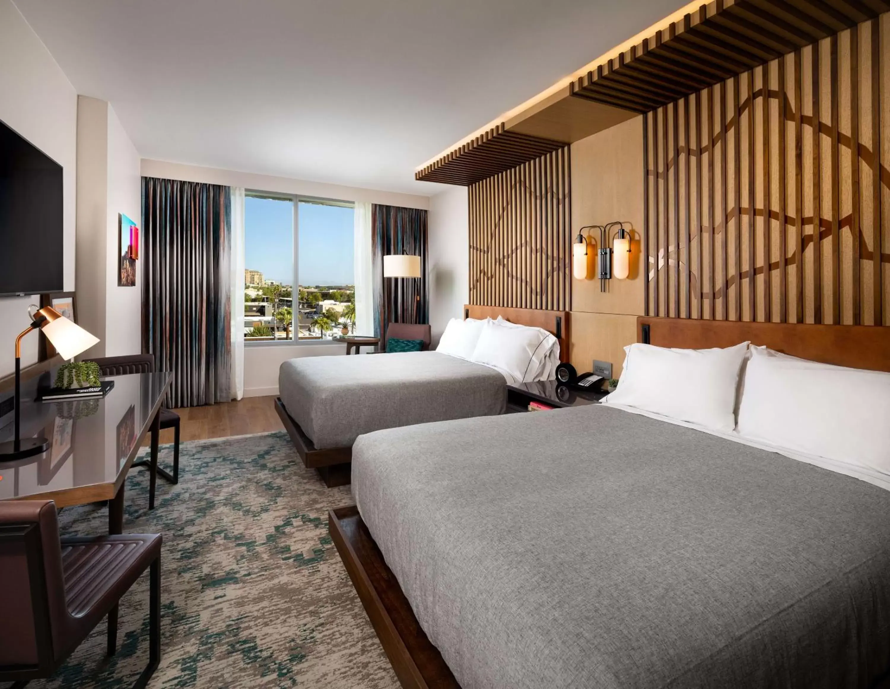 Queen Room with Two Queen Beds and Roll-In Shower - Mobility and Hearing Access in Canopy By Hilton Scottsdale Old Town Queen Room with Two Queen Beds and Roll-In Shower - Mobility and Hearing Access in Canopy By Hilton Scottsdale Old Town