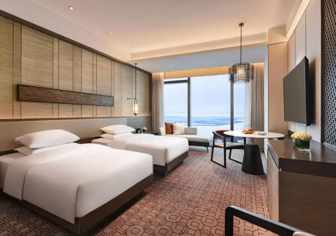 Double Room with Two Double Beds and River View in Hyatt Regency Zhenjiang Double Room with Two Double Beds and River View in Hyatt Regency Zhenjiang