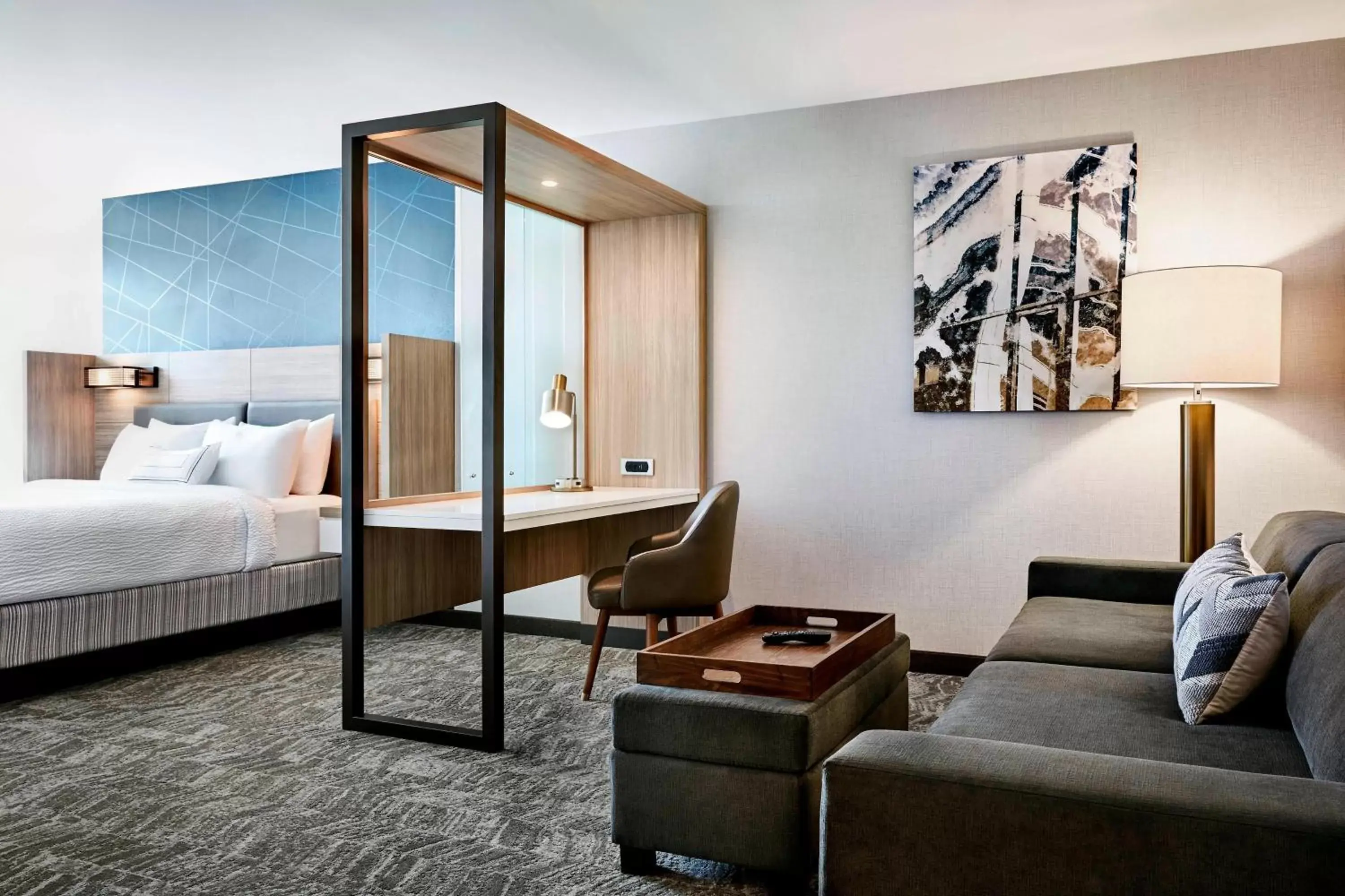 King Suite with Trundle Bed and Roll-in Shower - Mobility Accessible in SpringHill Suites by Marriott Los Angeles Downey King Suite with Trundle Bed and Roll-in Shower - Mobility Accessible in SpringHill Suites by Marriott Los Angeles Downey