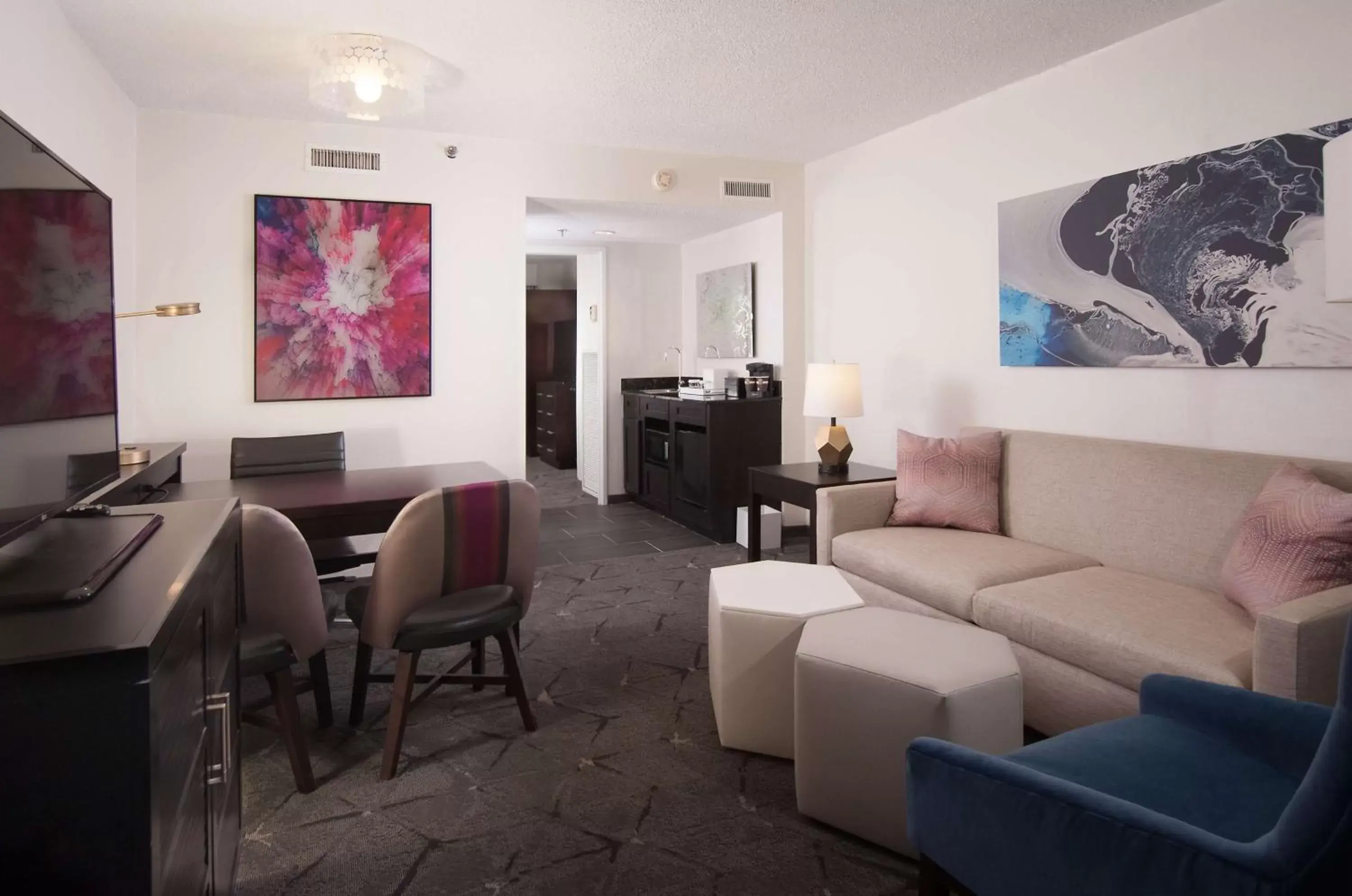 King Suite - Hearing Accessible with Roll-In Shower - Non-Smoking in Embassy Suites by Hilton Raleigh Crabtree King Suite - Hearing Accessible with Roll-In Shower - Non-Smoking in Embassy Suites by Hilton Raleigh Crabtree