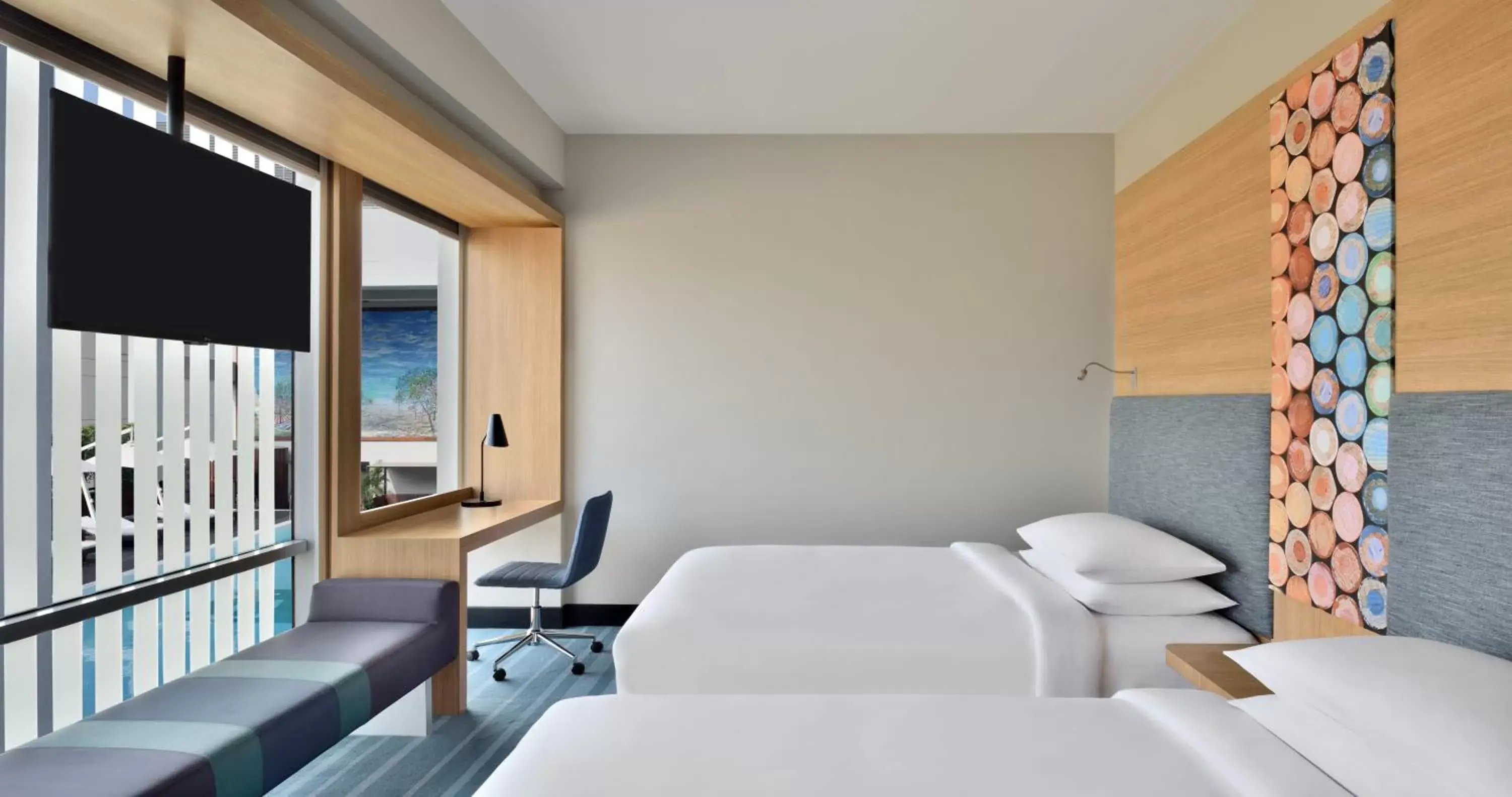 2 Twin/Single Beds, Pool View, Aloft Room - single occupancy in Aloft New Delhi Aerocity 2 Twin/Single Beds, Pool View, Aloft Room - single occupancy in Aloft New Delhi Aerocity