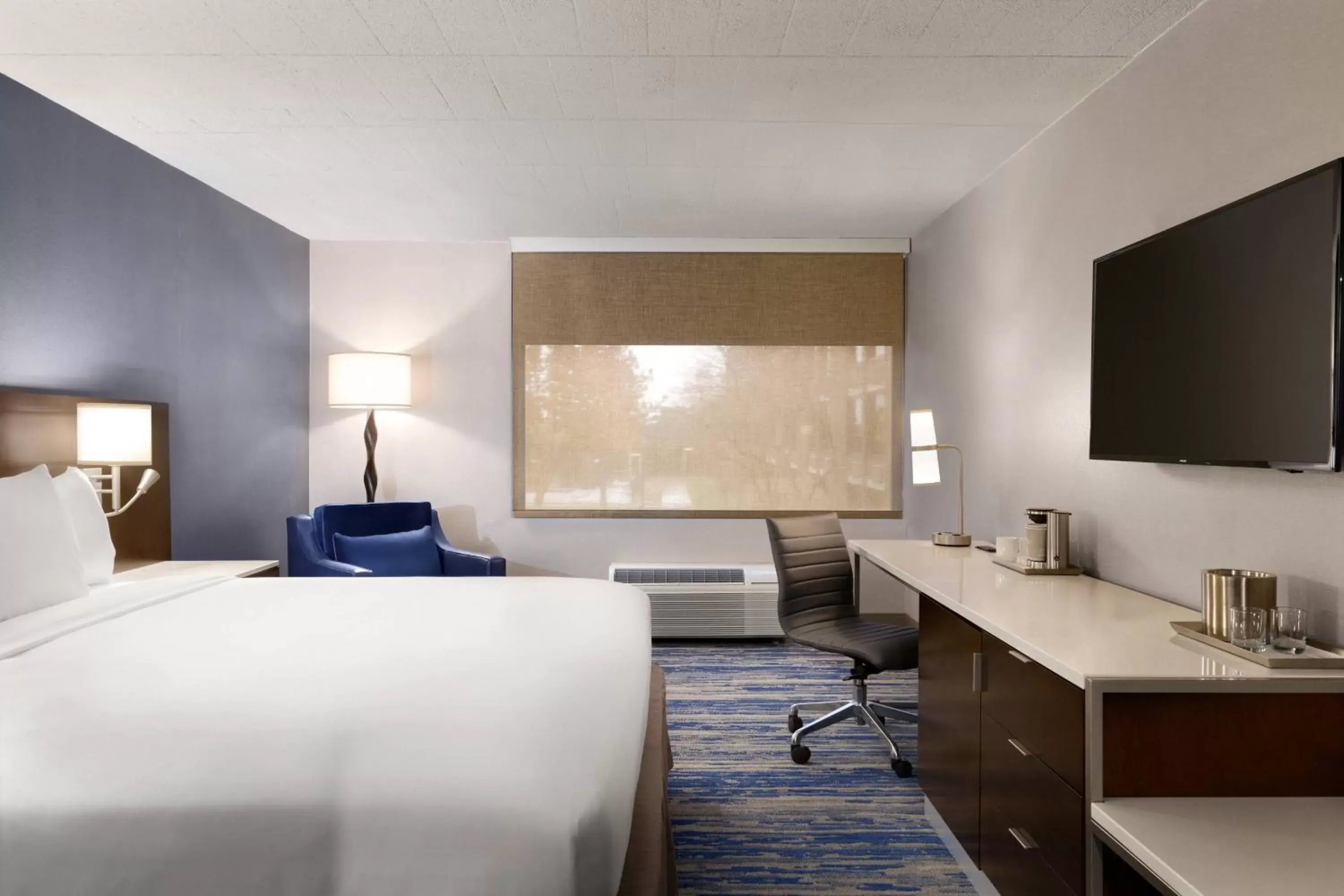 Guest room with a King bed in Skyline Hotel Detroit Airport, SureStay Collection by Best Western Guest room with a King bed in Skyline Hotel Detroit Airport, SureStay Collection by Best Western