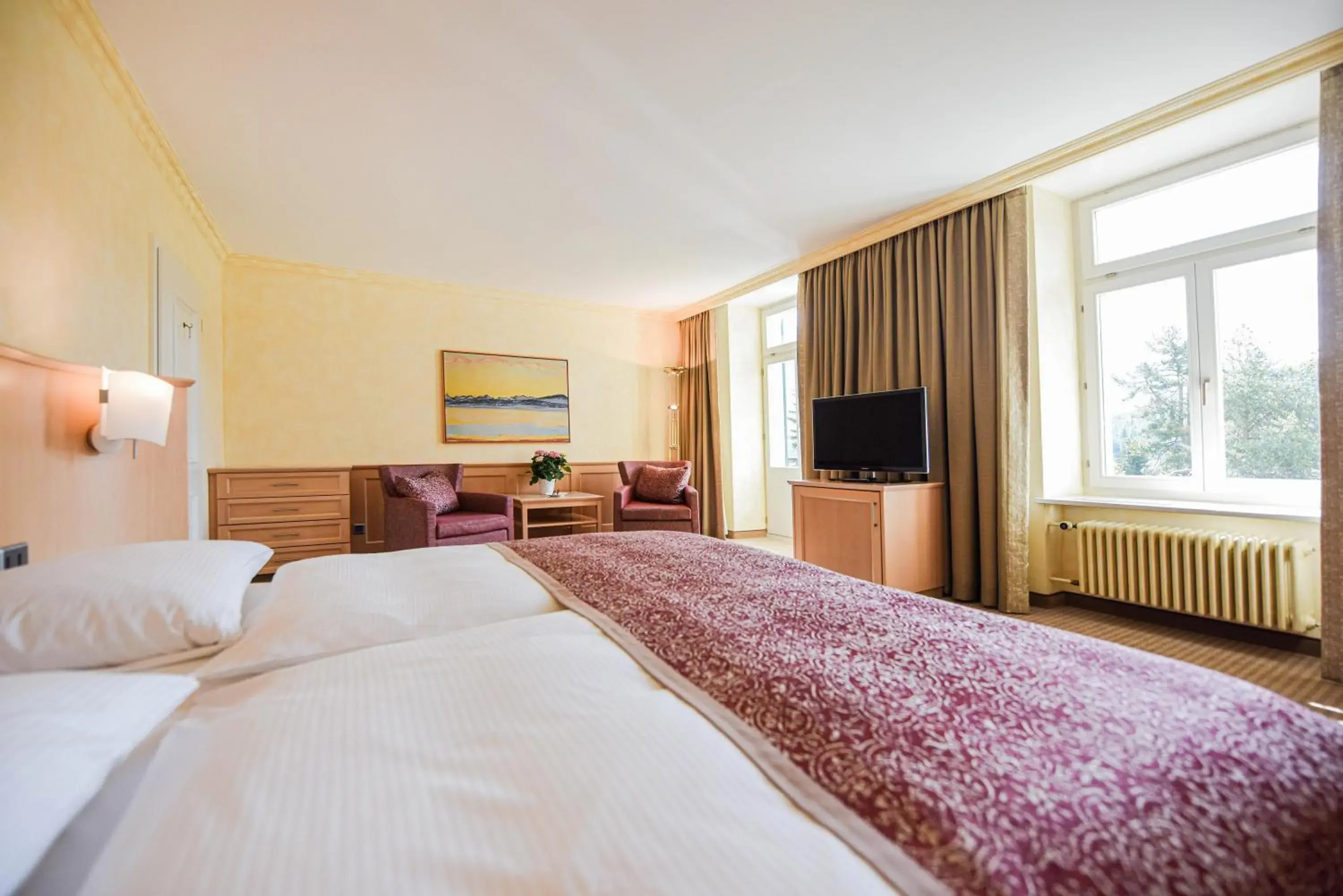 Deluxe Double Room with Balcony - single occupancy in Cresta Palace Celerina St Moritz Ski In and Ski Out Deluxe Double Room with Balcony - single occupancy in Cresta Palace Celerina St Moritz Ski In and Ski Out