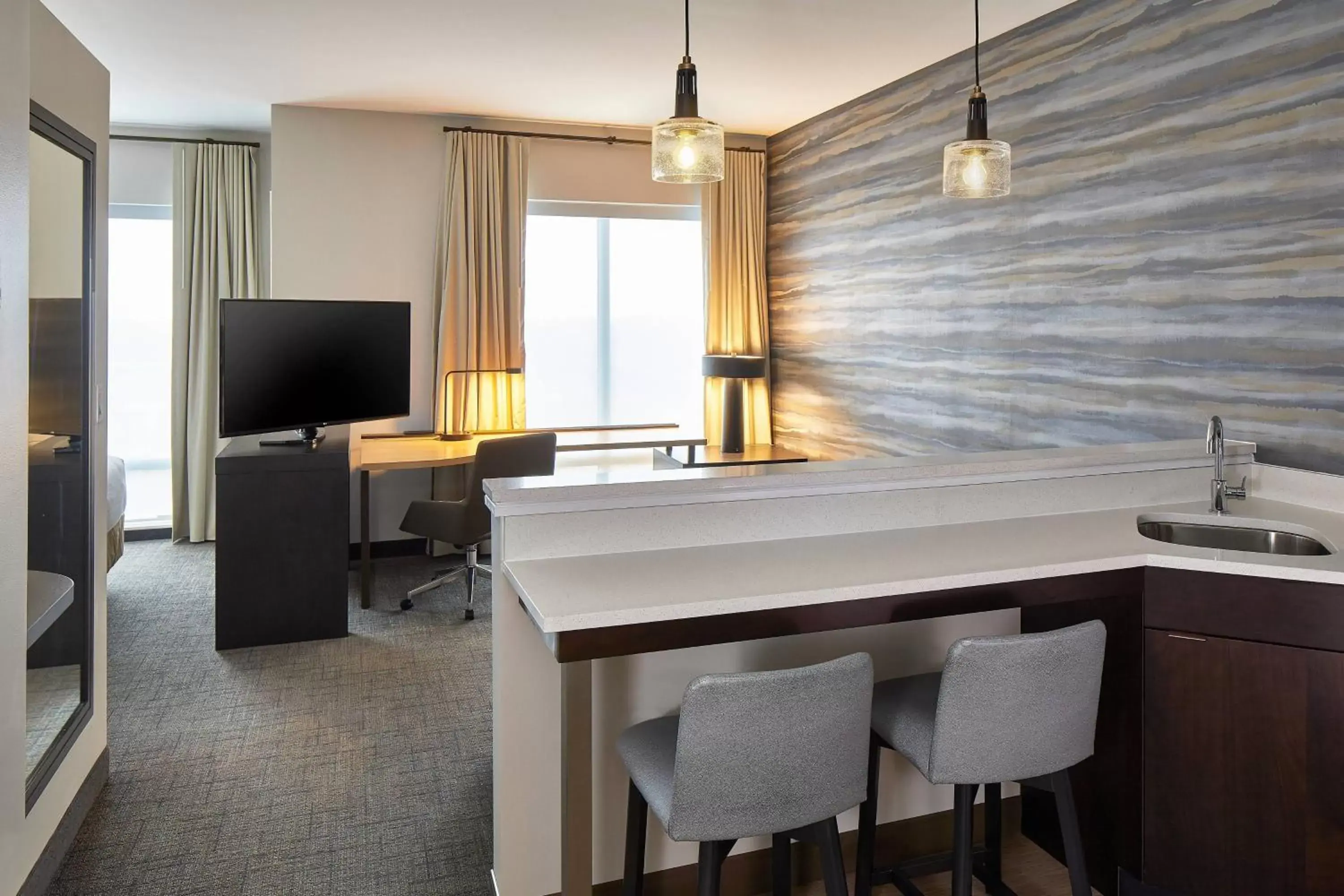 King Studio with Sofa Bed - Hearing Accessible in Residence Inn by Marriott Albany Airport King Studio with Sofa Bed - Hearing Accessible in Residence Inn by Marriott Albany Airport