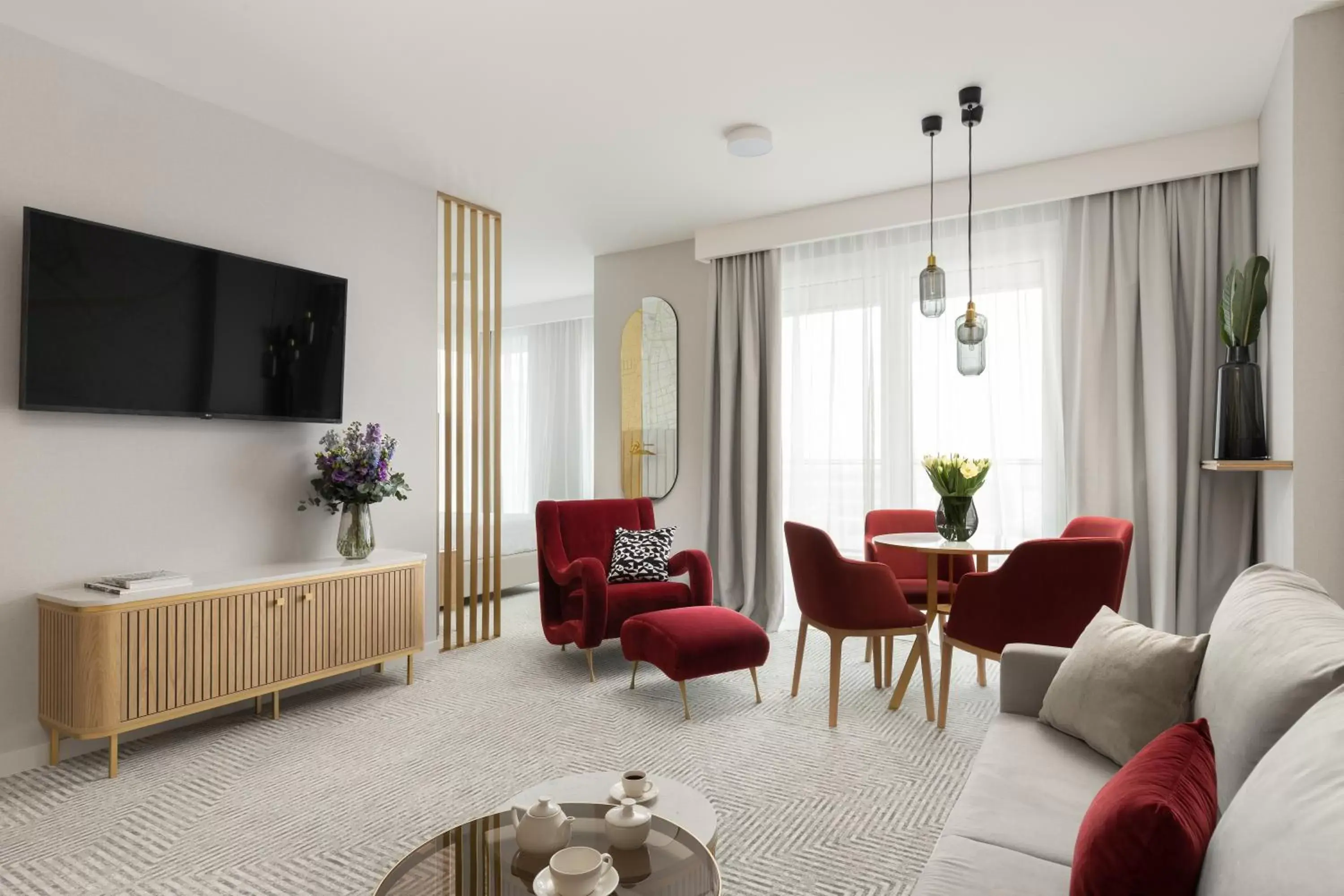 Family Room 1 King Bed 1 Sofa Bed With Balcony in Royal Tulip Warsaw Apartments Family Room 1 King Bed 1 Sofa Bed With Balcony in Royal Tulip Warsaw Apartments