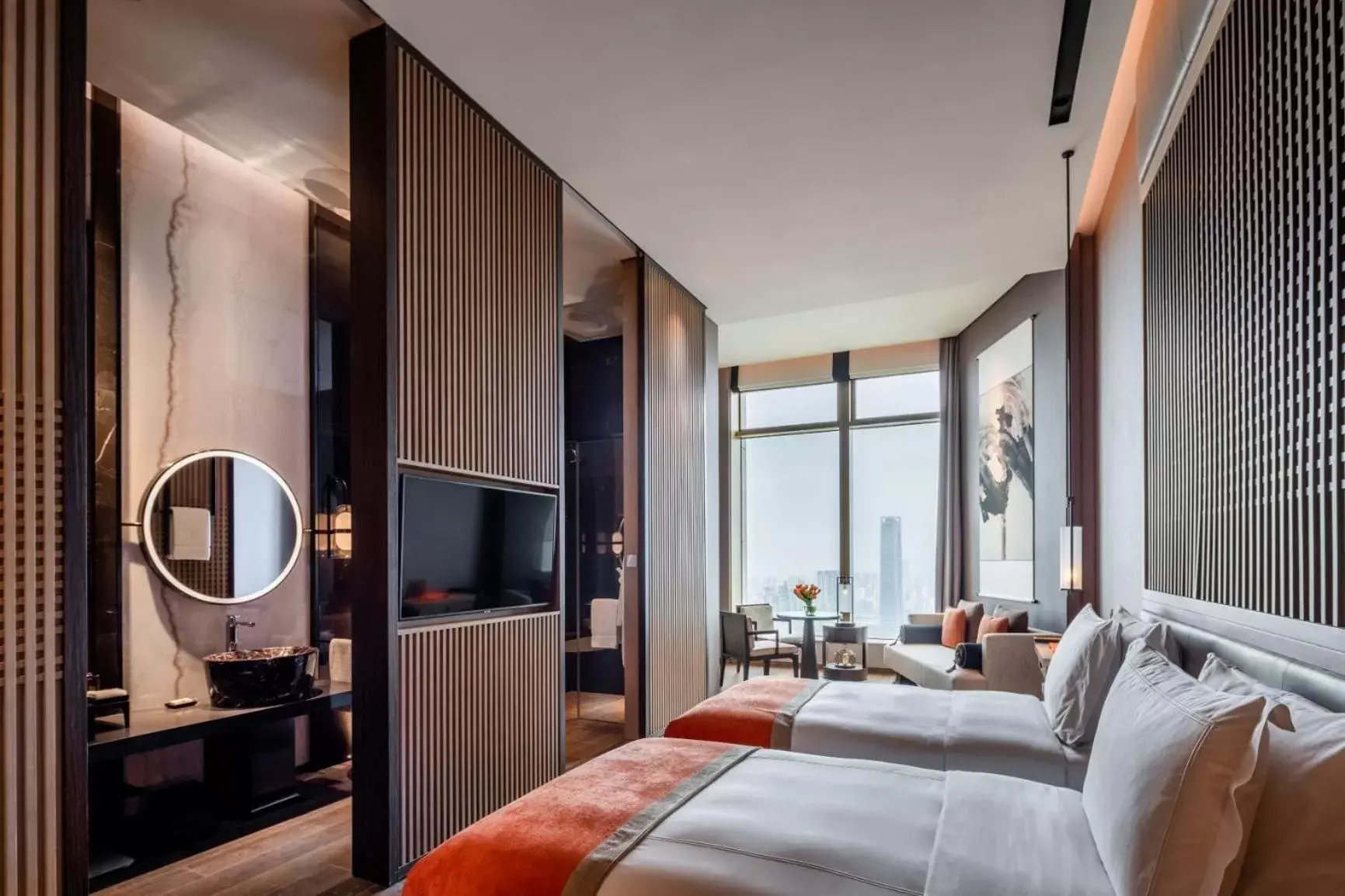 Deluxe Twin Room in Jumeirah Guangzhou - Complimentary Shuttle Bus to Canton Fair Complex Deluxe Twin Room in Jumeirah Guangzhou - Complimentary Shuttle Bus to Canton Fair Complex