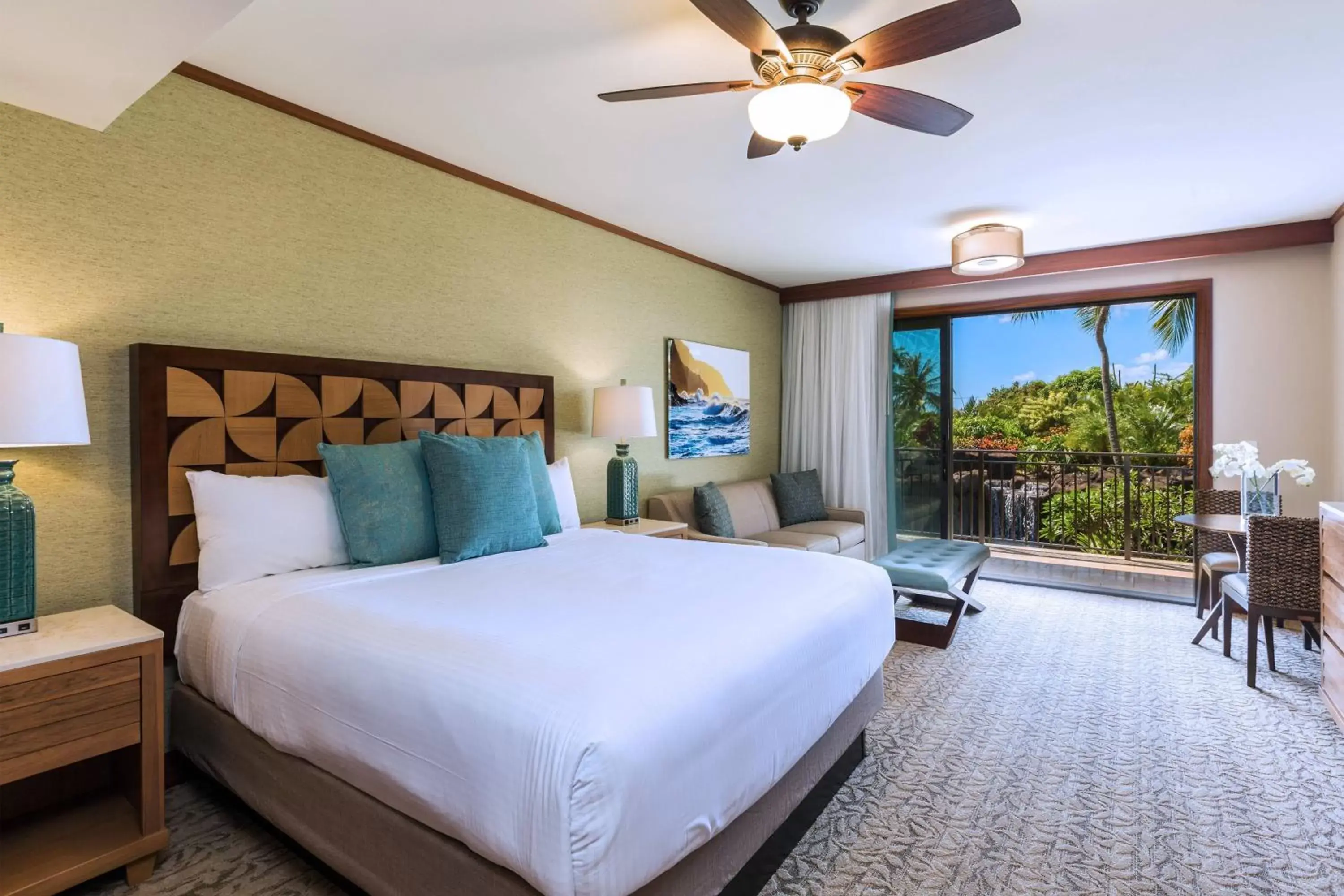 Studio King Room with Sofa Bed/Island View/Balcony - Mobility Accessible with Roll-In Shower in Koloa Landing Resort at Po'ipu, Autograph Collection Studio King Room with Sofa Bed/Island View/Balcony - Mobility Accessible with Roll-In Shower in Koloa Landing Resort at Po'ipu, Autograph Collection