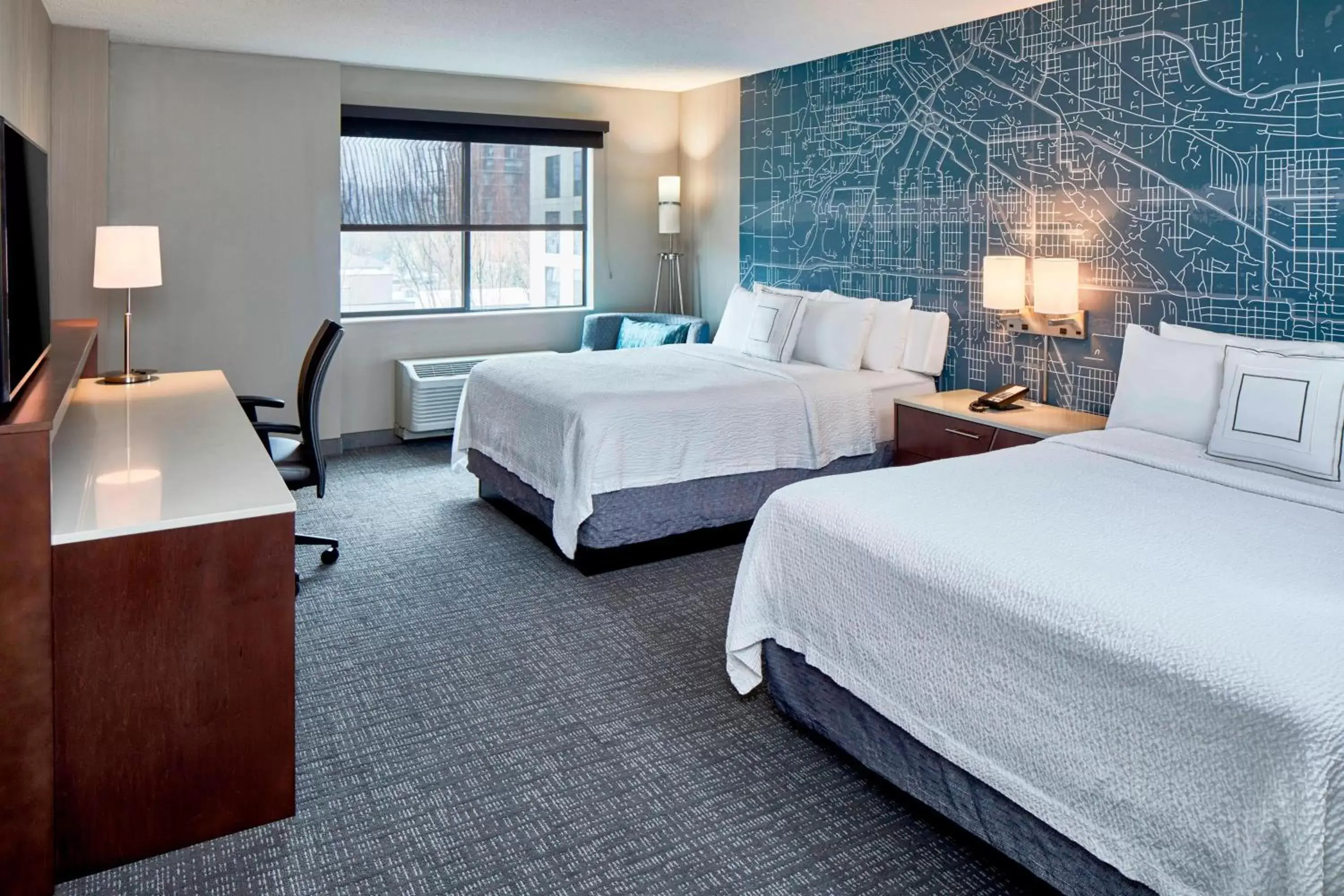 Queen Room with Two Queen Beds and Roll-in Shower - Mobility Accessible in Courtyard Portland Downtown / Convention Center Queen Room with Two Queen Beds and Roll-in Shower - Mobility Accessible in Courtyard Portland Downtown / Convention Center