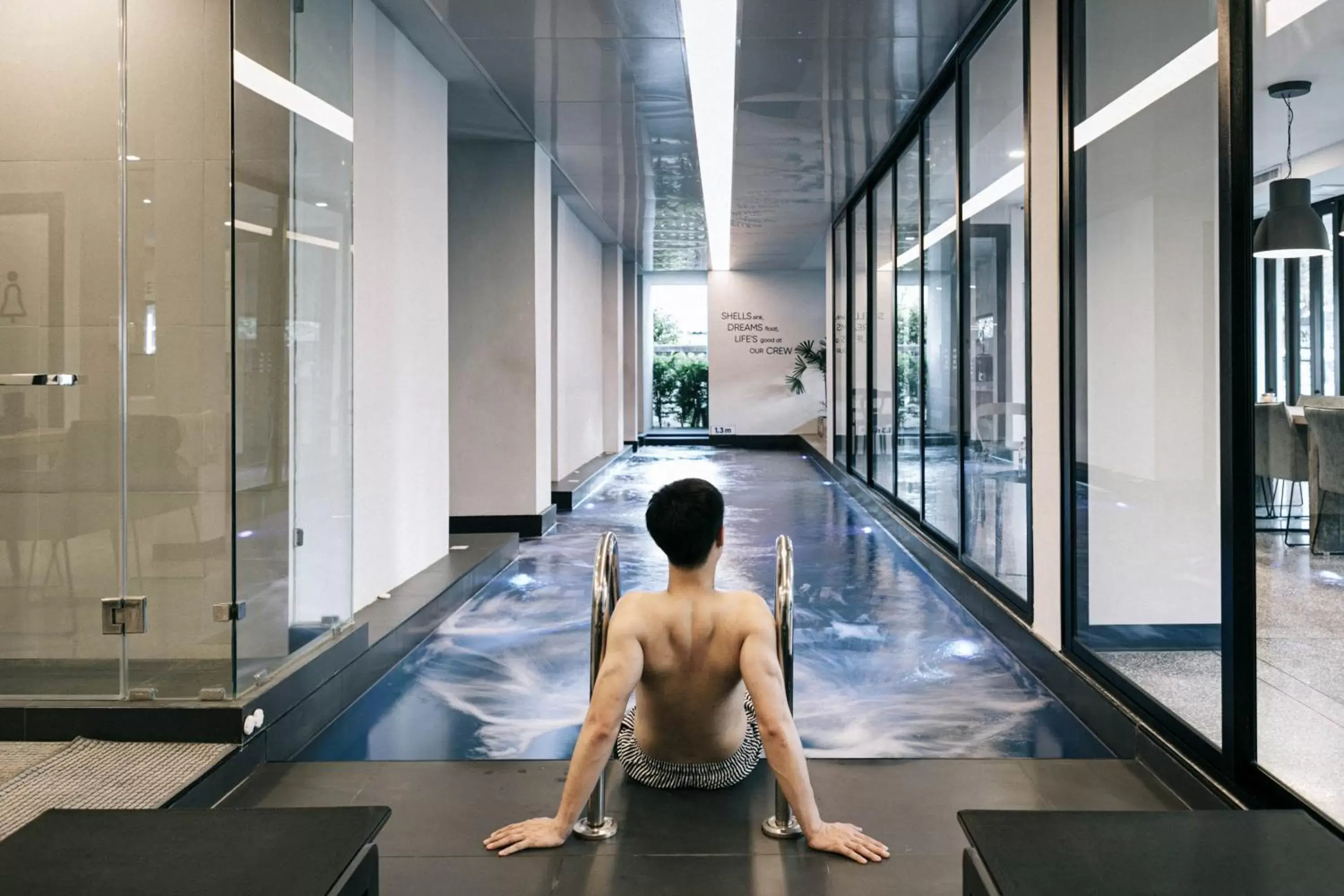 Double Room with Pool View in CREW Hotel Double Room with Pool View in CREW Hotel