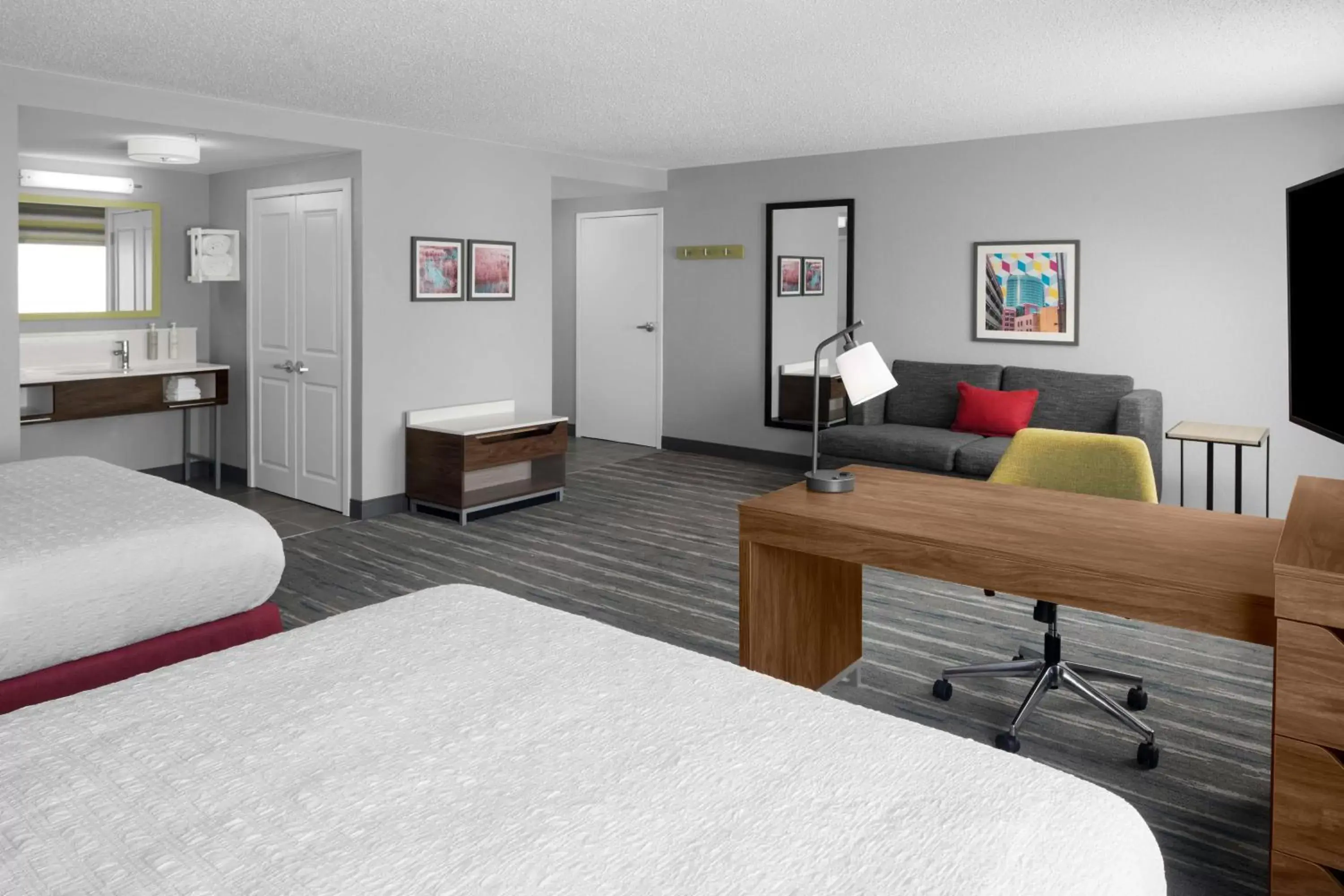 Queen Studio Suite with Two Queen Beds - Non-Smoking in Hampton Inn & Suites Grand Rapids-Airport 28th St Queen Studio Suite with Two Queen Beds - Non-Smoking in Hampton Inn & Suites Grand Rapids-Airport 28th St