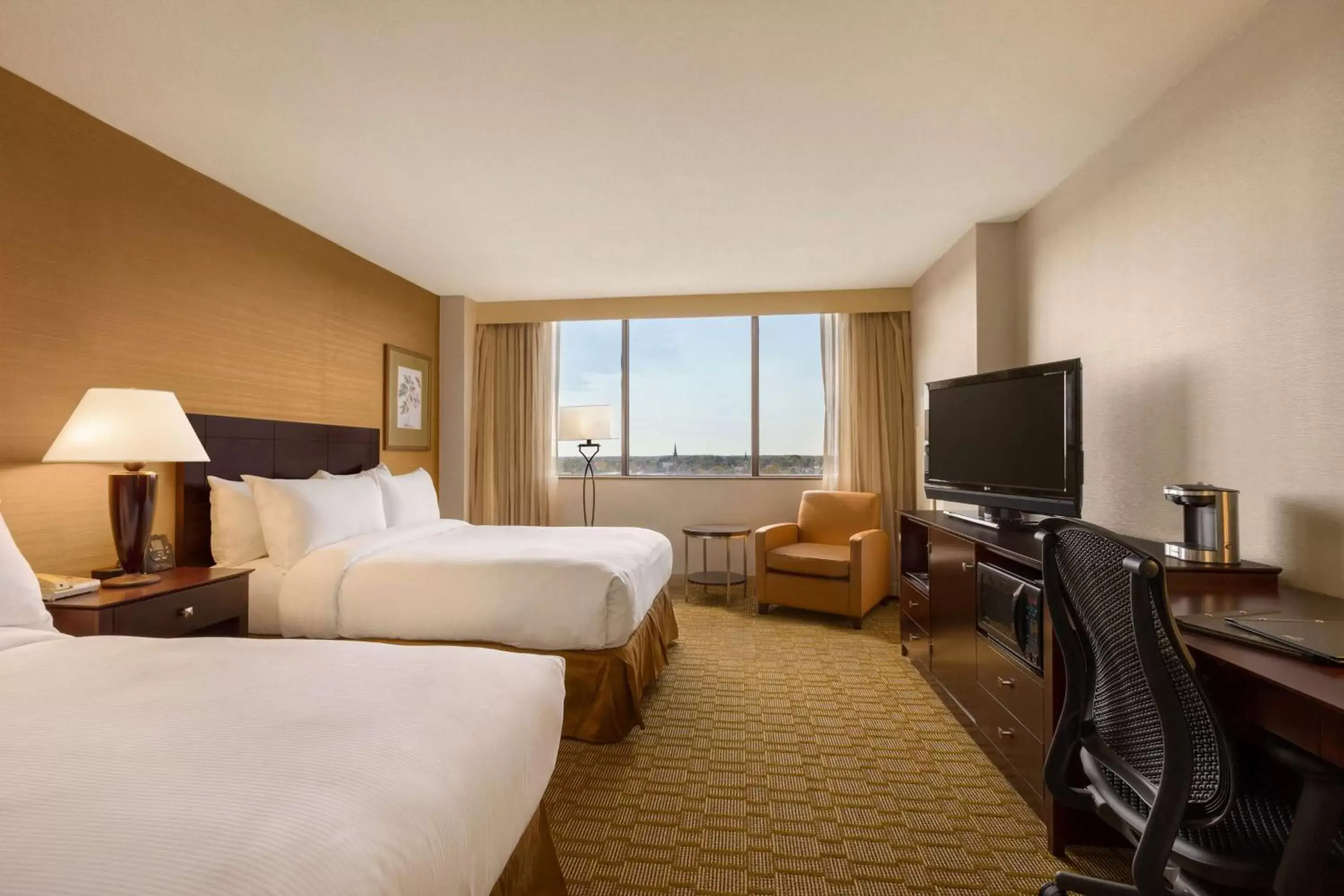 Queen Room with Two Queen Beds in Hilton Fort Wayne at the Grand Wayne Convention Center Queen Room with Two Queen Beds in Hilton Fort Wayne at the Grand Wayne Convention Center