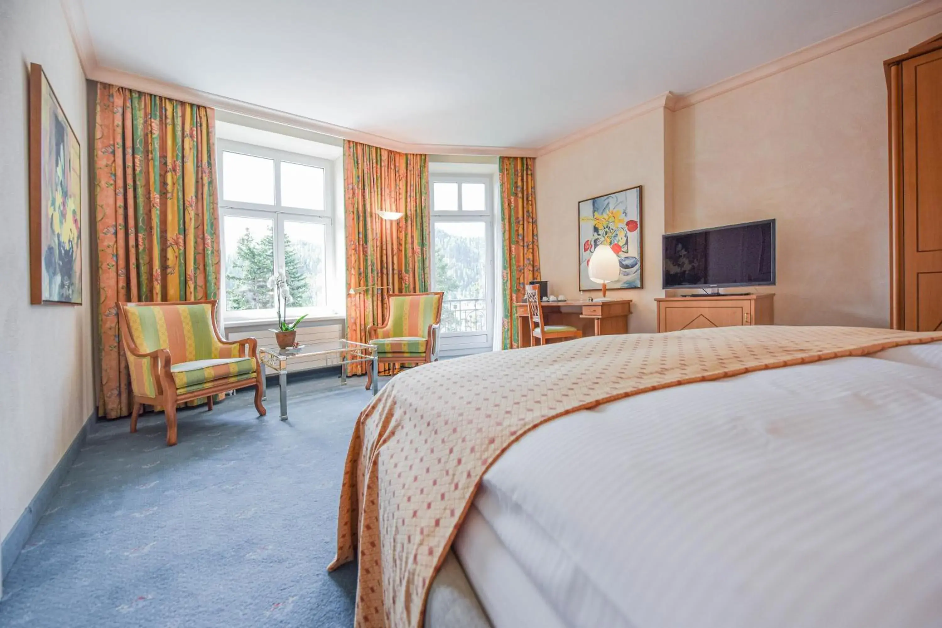 Junior Suite with Balcony - single occupancy in Cresta Palace Celerina St Moritz Ski In and Ski Out Junior Suite with Balcony - single occupancy in Cresta Palace Celerina St Moritz Ski In and Ski Out