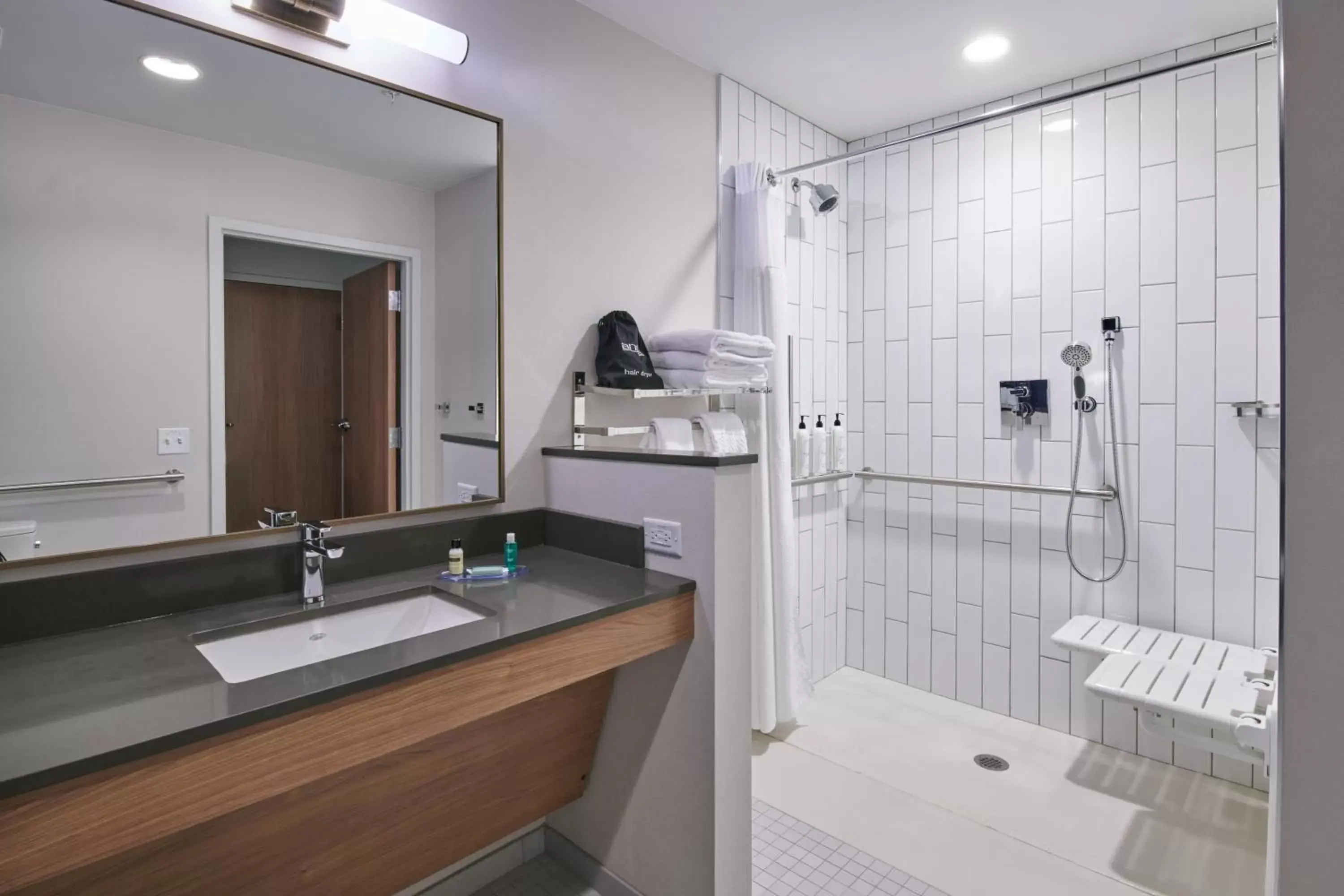 King Room with Roll-in Shower - Mobility and Hearing Accessible in Fairfield Inn & Suites by Marriott Chicago O'Hare King Room with Roll-in Shower - Mobility and Hearing Accessible in Fairfield Inn & Suites by Marriott Chicago O'Hare