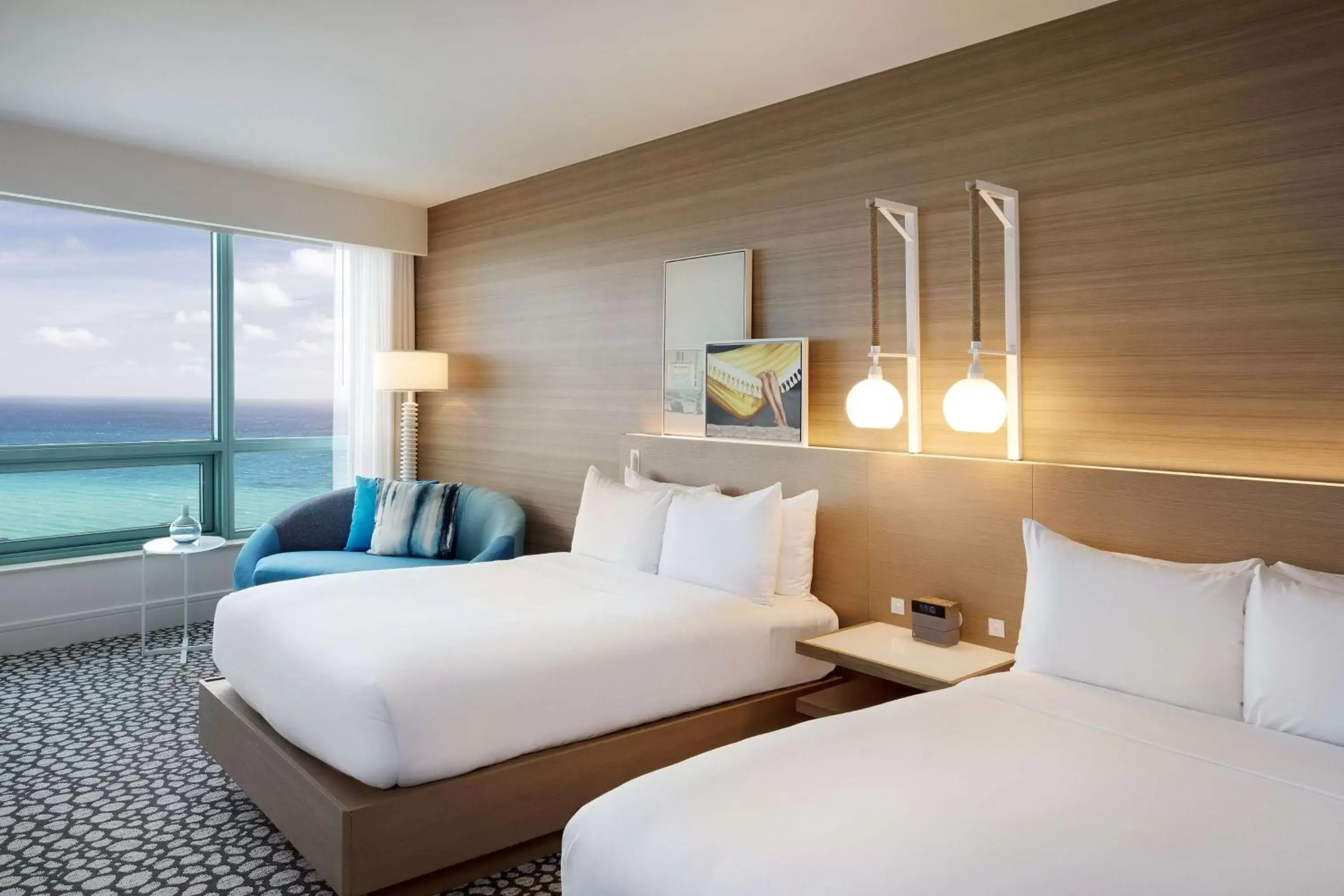 Double Room with Two Double Beds and Ocean Front View - High Floor in The Diplomat Beach Resort Hollywood, Curio Collection by Hilton Double Room with Two Double Beds and Ocean Front View - High Floor in The Diplomat Beach Resort Hollywood, Curio Collection by Hilton