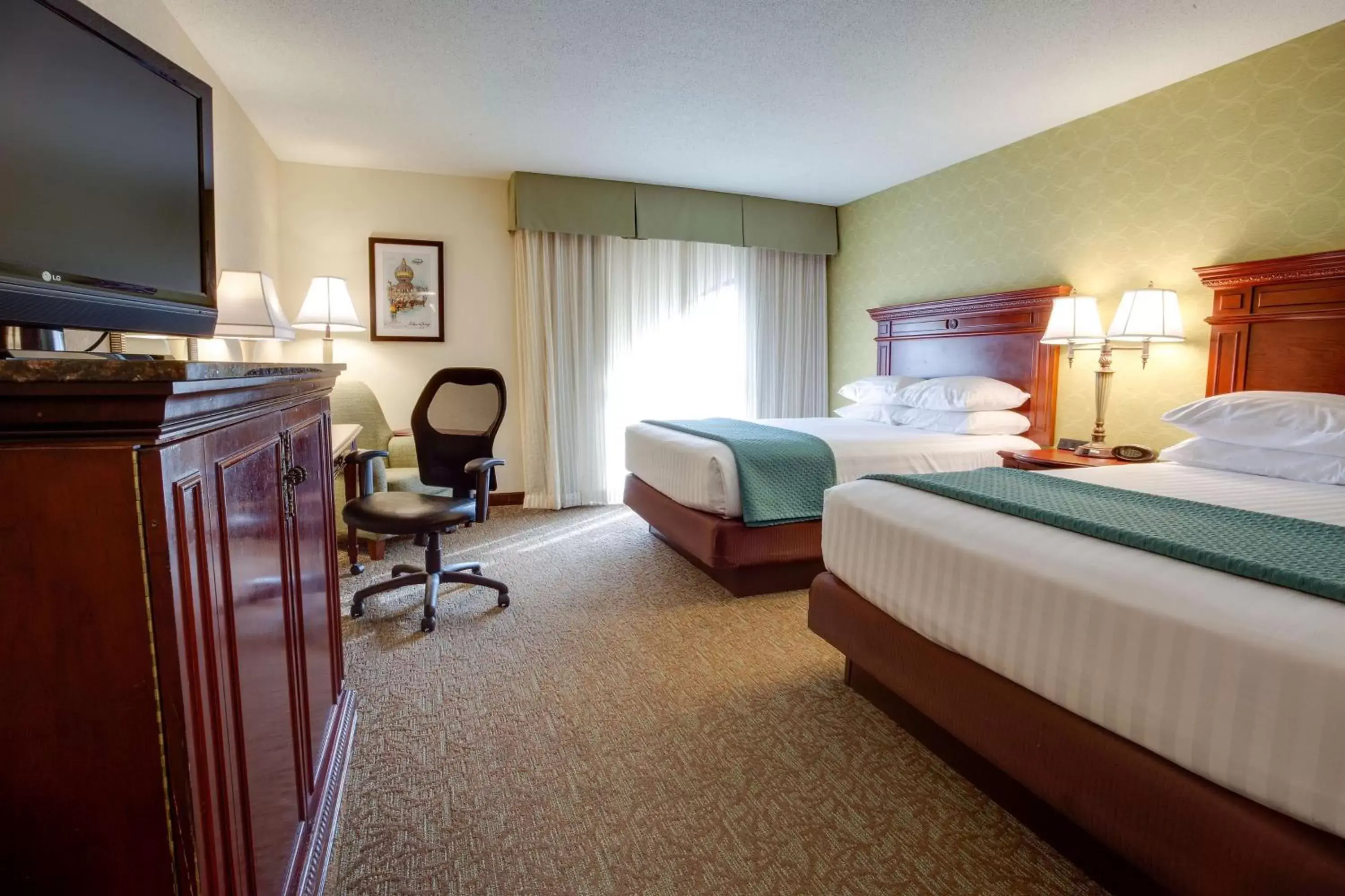Deluxe Queen Room with Two Queen Beds - Accessible, Roll-in Shower in Drury Inn & Suites St. Louis Convention Center Deluxe Queen Room with Two Queen Beds - Accessible, Roll-in Shower in Drury Inn & Suites St. Louis Convention Center