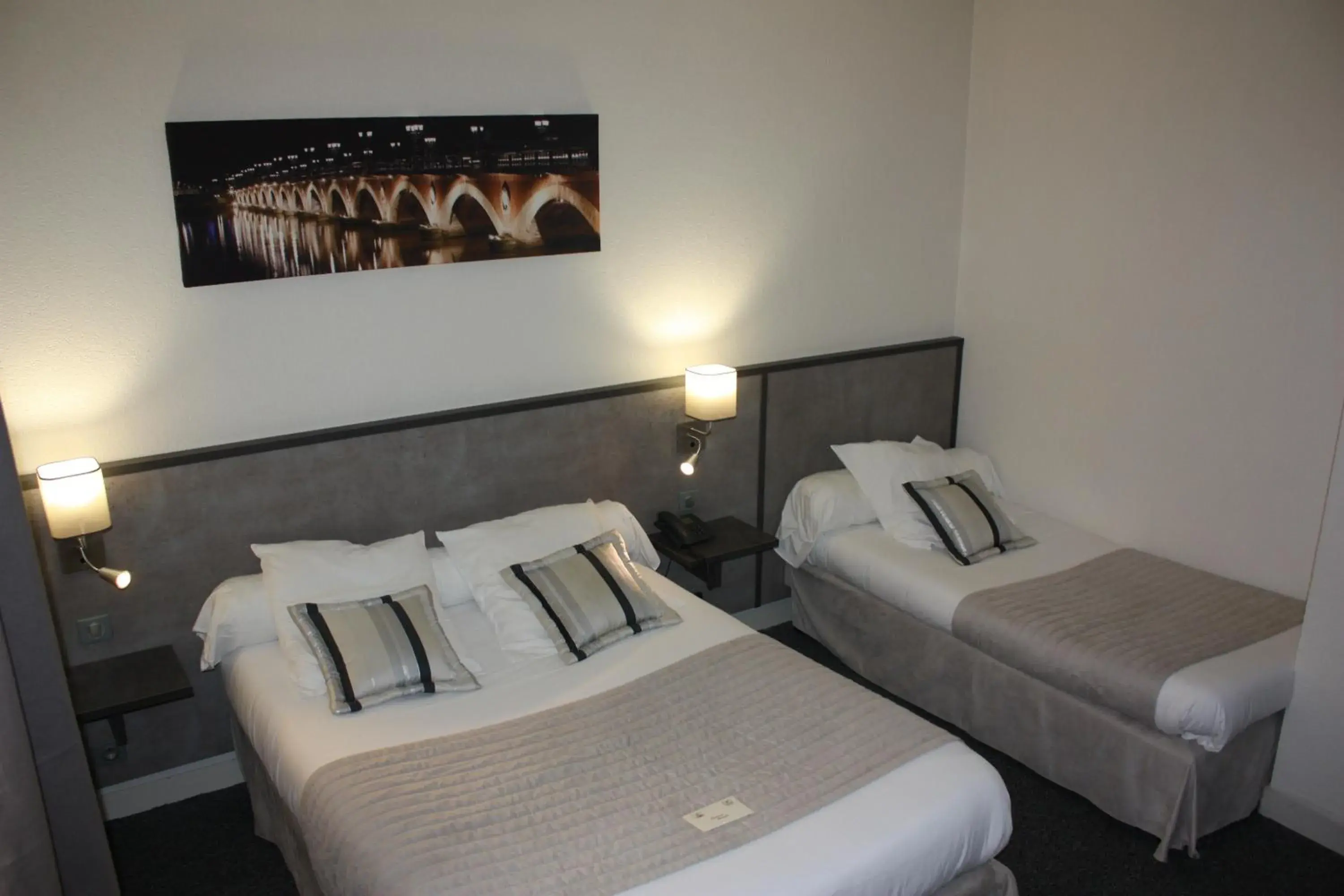 Triple Room with La Place d'Armes View in Logis Hôtel Restaurant La Citadelle Triple Room with La Place d'Armes View in Logis Hôtel Restaurant La Citadelle