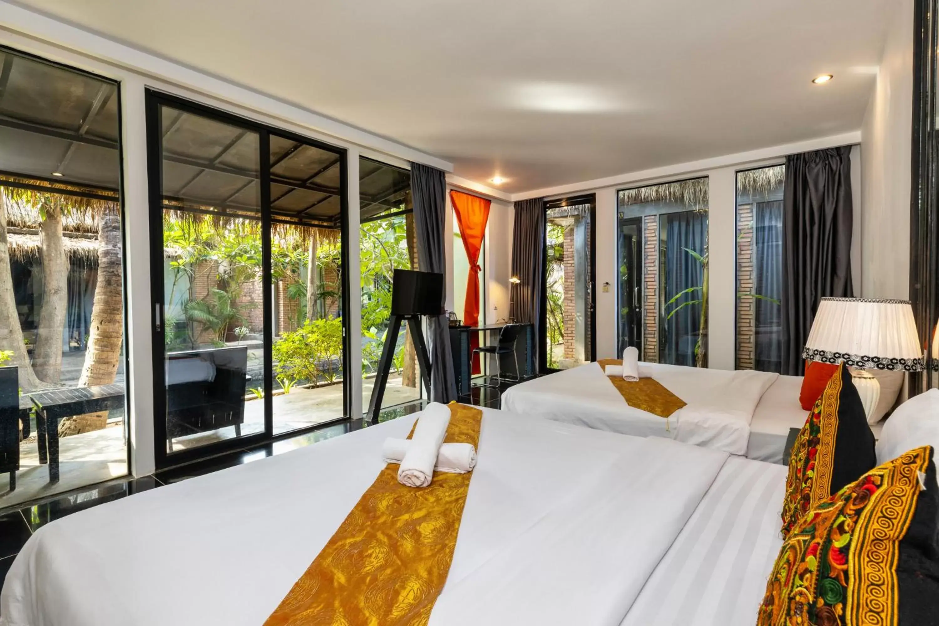 Deluxe Two Queen Beds Room with Terrace - Free Pickup in Maison Gen Angkor Deluxe Two Queen Beds Room with Terrace - Free Pickup in Maison Gen Angkor