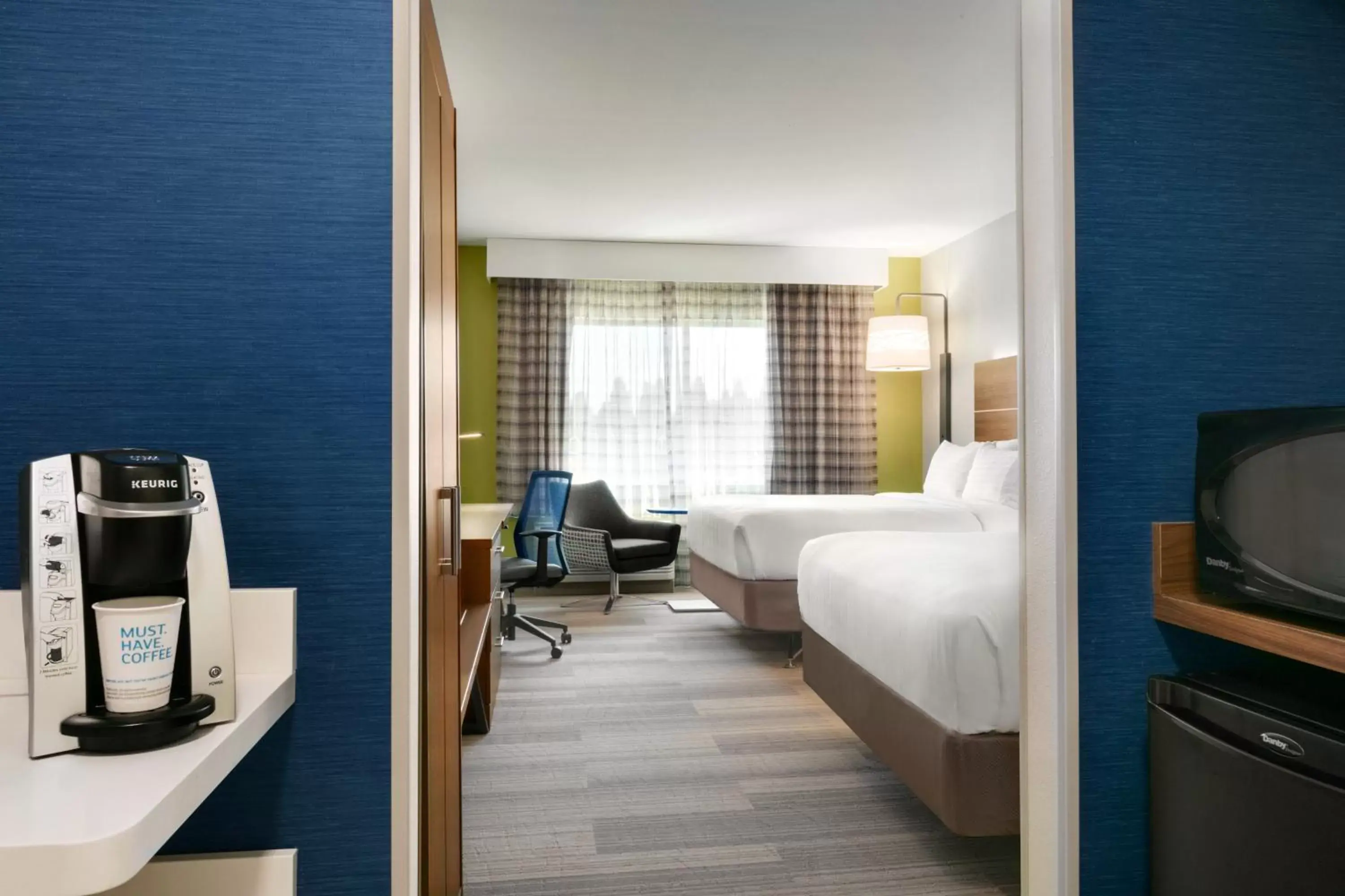 Standard Queen Room with Two Queen Beds and Roll-In Shower - Mobility Access in Holiday Inn Express & Suites Salisbury, an IHG Hotel Standard Queen Room with Two Queen Beds and Roll-In Shower - Mobility Access in Holiday Inn Express & Suites Salisbury, an IHG Hotel