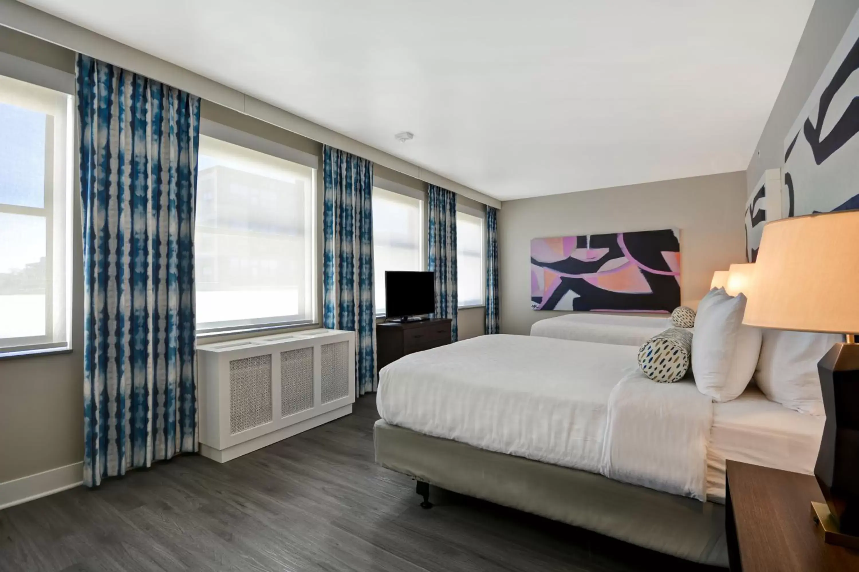 Queen Room with Two Queen Beds - Disability Access Hearing Accessible - Roll-In Shower in Hotel Indigo Kansas City - The Crossroads, an IHG Hotel Queen Room with Two Queen Beds - Disability Access Hearing Accessible - Roll-In Shower in Hotel Indigo Kansas City - The Crossroads, an IHG Hotel