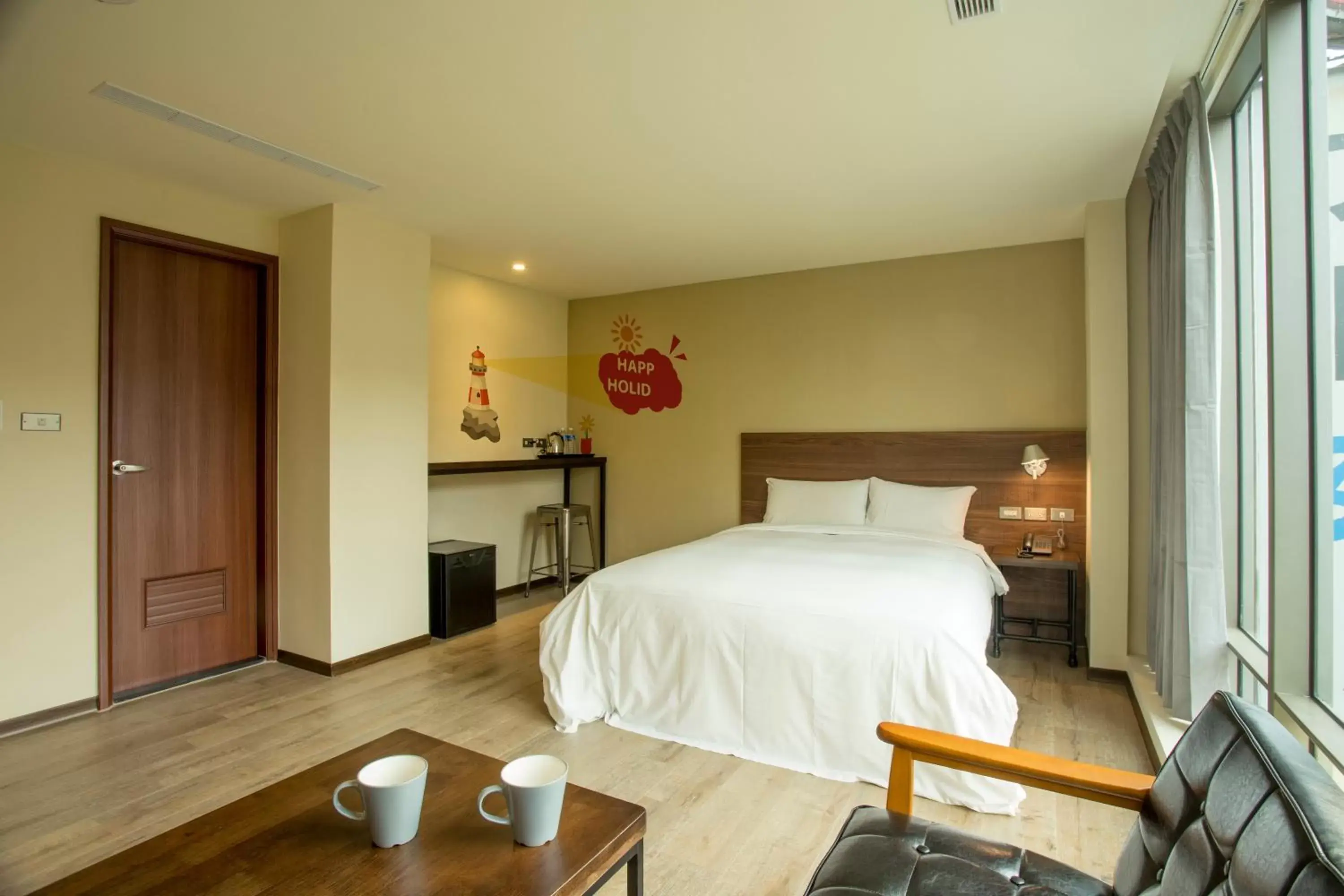 Deluxe Double Room with Bath in Just Live Inn-Keelung Deluxe Double Room with Bath in Just Live Inn-Keelung