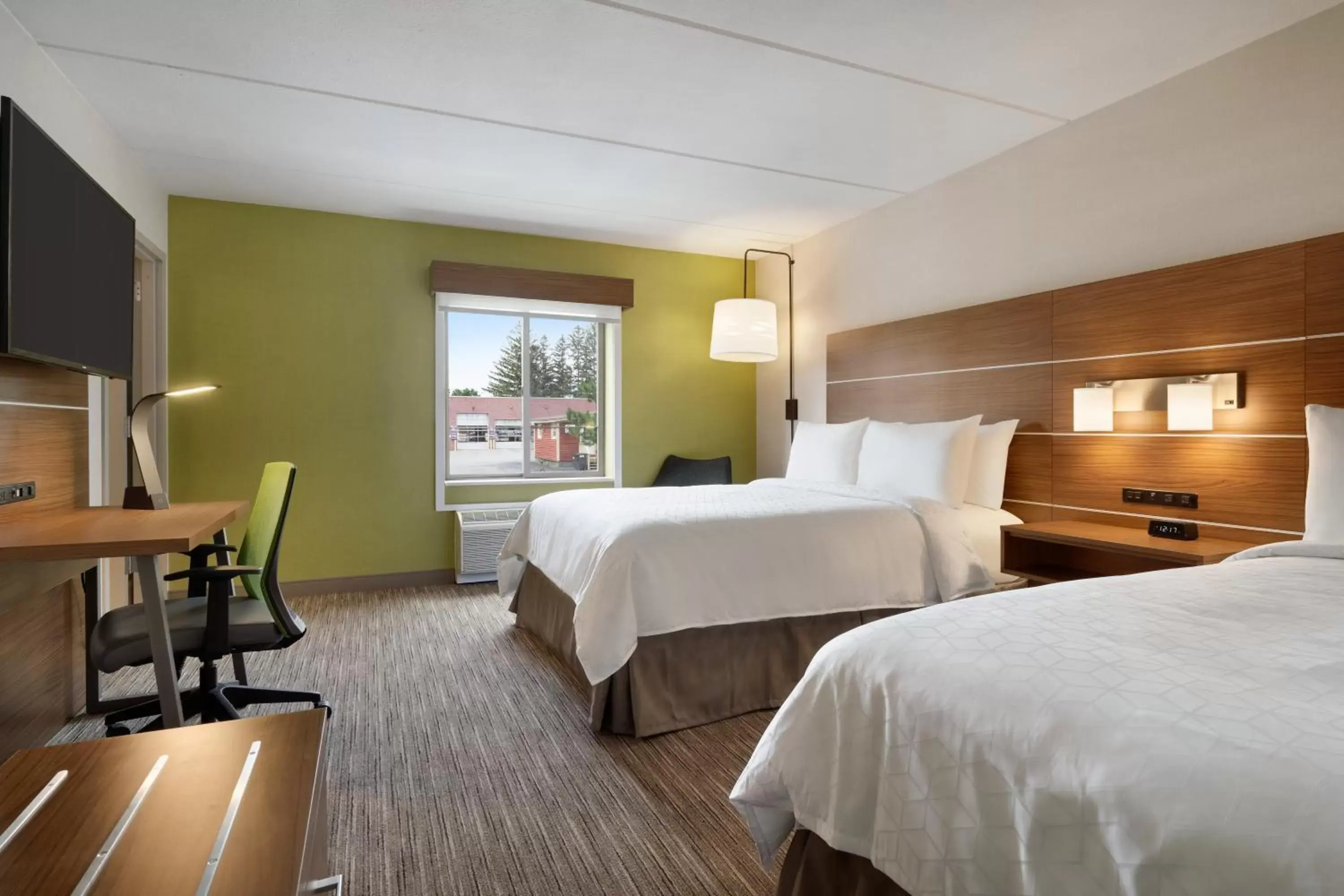 Queen Room with Two Queen Beds- Hearing Accessible Roll in Shower/Non-Smoking in Holiday Inn Express - Plattsburgh, an IHG Hotel Queen Room with Two Queen Beds- Hearing Accessible Roll in Shower/Non-Smoking in Holiday Inn Express - Plattsburgh, an IHG Hotel