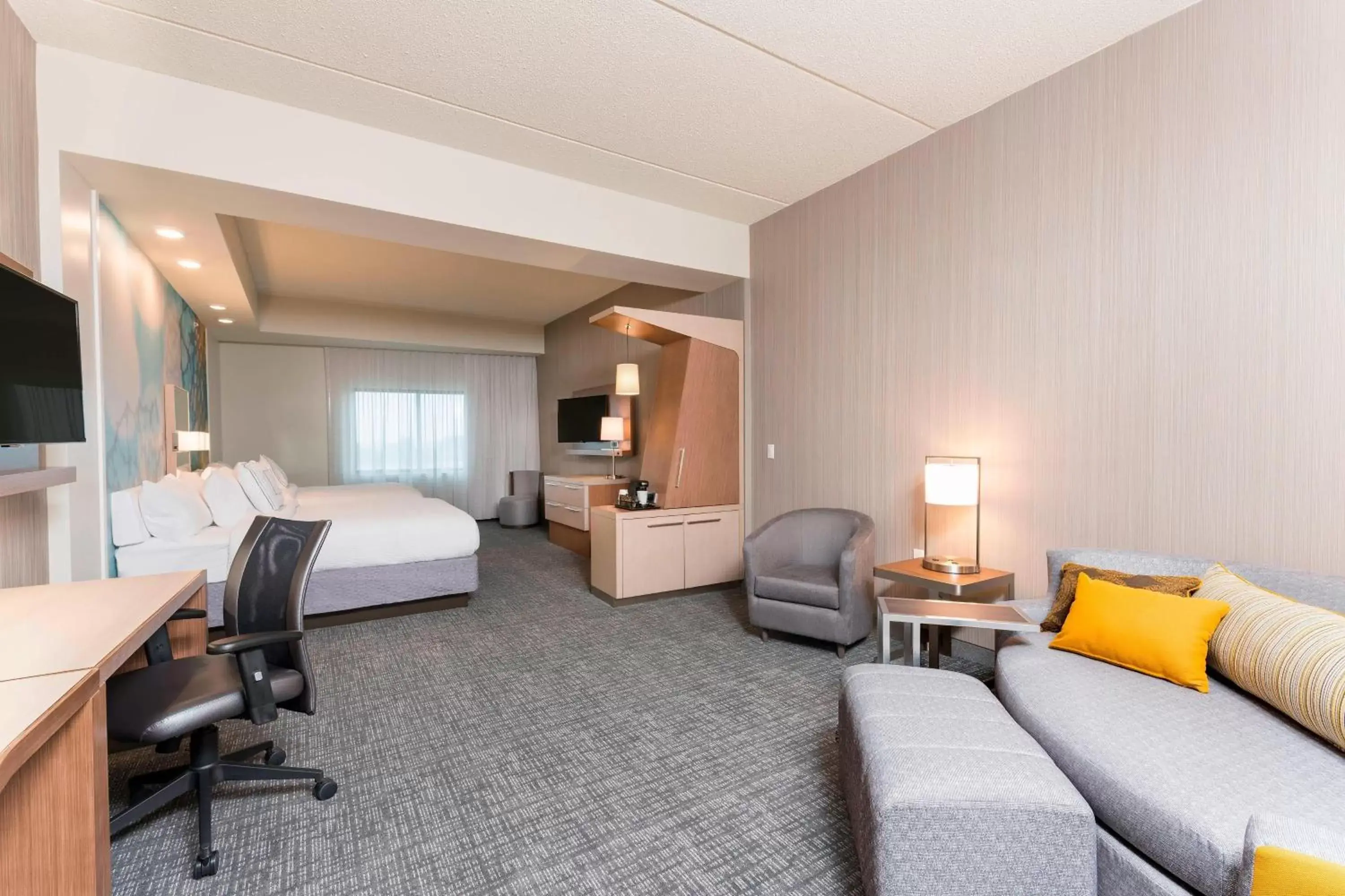 Queen Room with Two Queen Beds & Sofa Bed in Courtyard by Marriott Mt. Pleasant at Central Michigan University Queen Room with Two Queen Beds & Sofa Bed in Courtyard by Marriott Mt. Pleasant at Central Michigan University