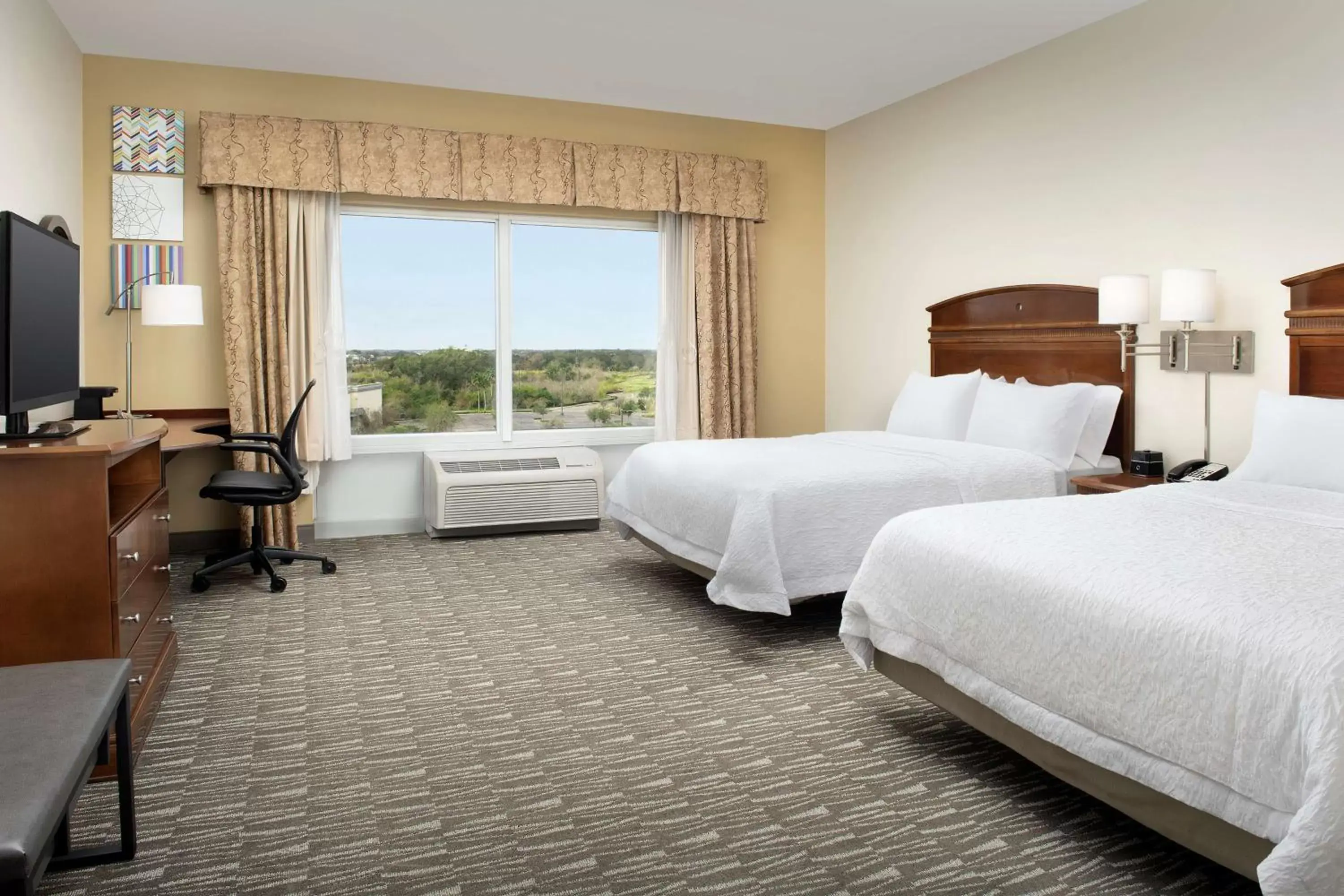 Queen Room with Two Queen Beds - Hearing Access/Non-Smoking in Hampton Inn & Suites Lakeland-South Polk Parkway Queen Room with Two Queen Beds - Hearing Access/Non-Smoking in Hampton Inn & Suites Lakeland-South Polk Parkway