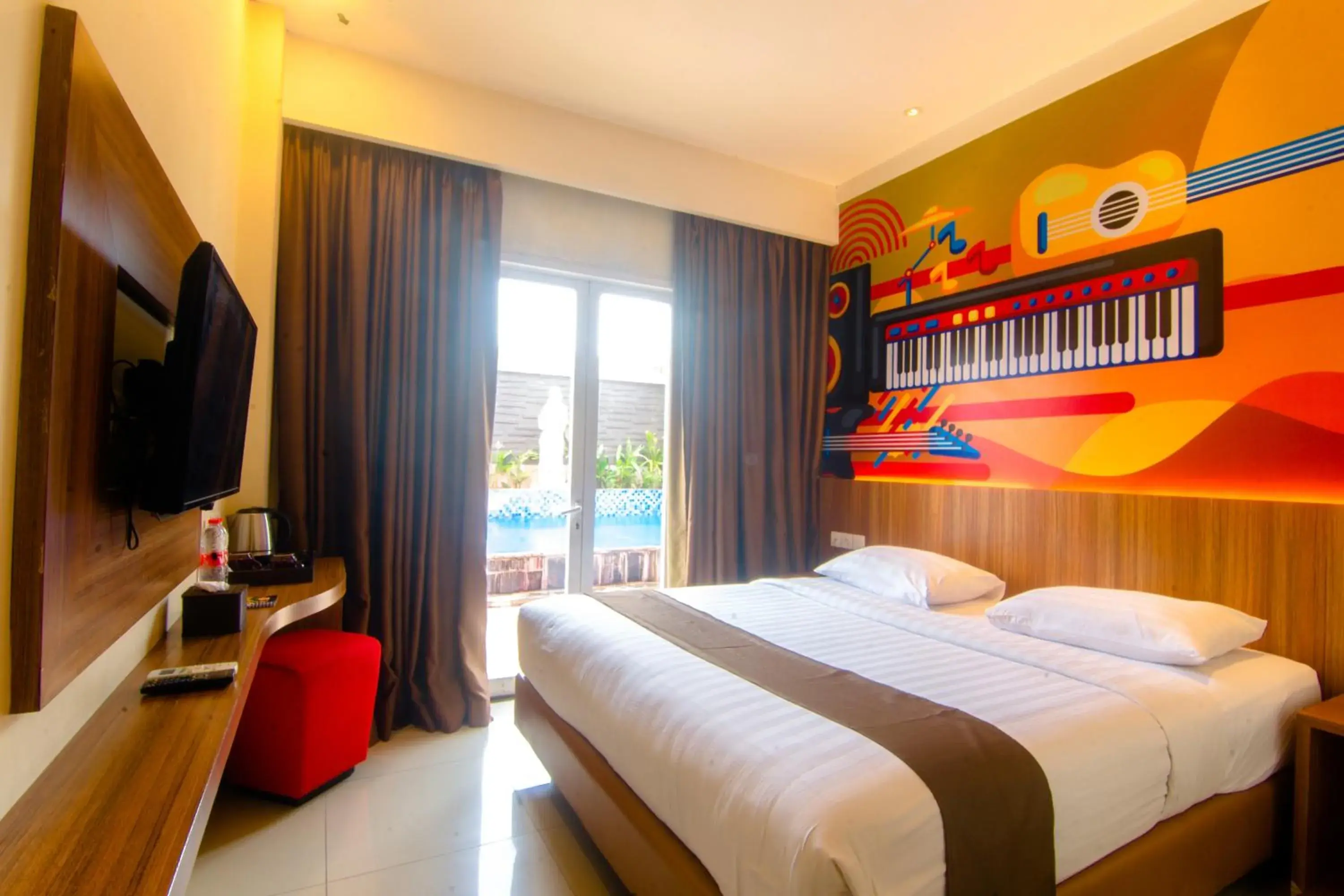 Deluxe Double Room in Front One Hotel Purwodadi Deluxe Double Room in Front One Hotel Purwodadi