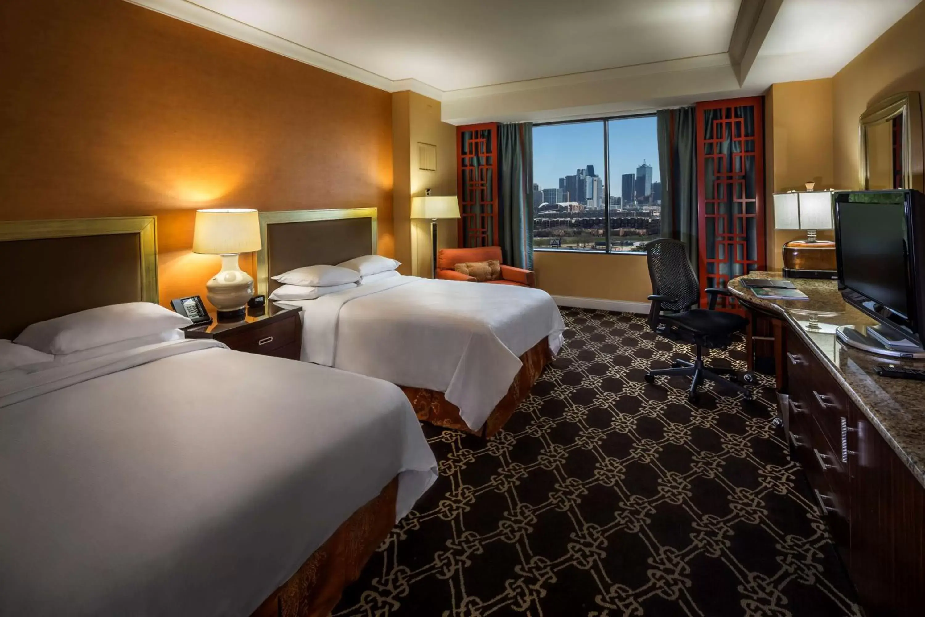 Double Room with Two Double Beds - Disability Access with Roll In Shower in Hilton Anatole Double Room with Two Double Beds - Disability Access with Roll In Shower in Hilton Anatole