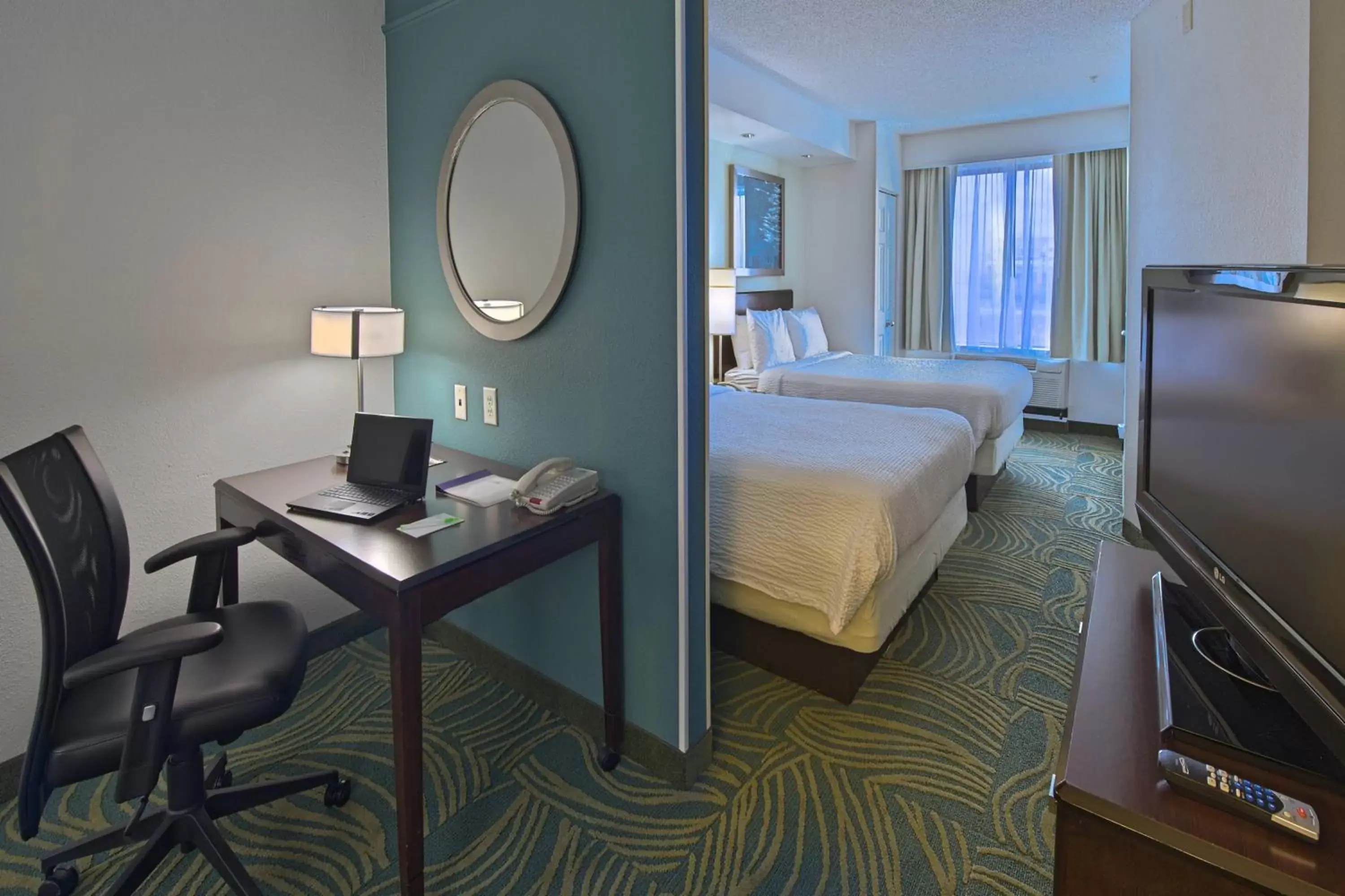 Suite with Two Double Beds and Adapted Tub - Mobility and Hearing Accessible in SpringHill Suites by Marriott Greensboro Suite with Two Double Beds and Adapted Tub - Mobility and Hearing Accessible in SpringHill Suites by Marriott Greensboro