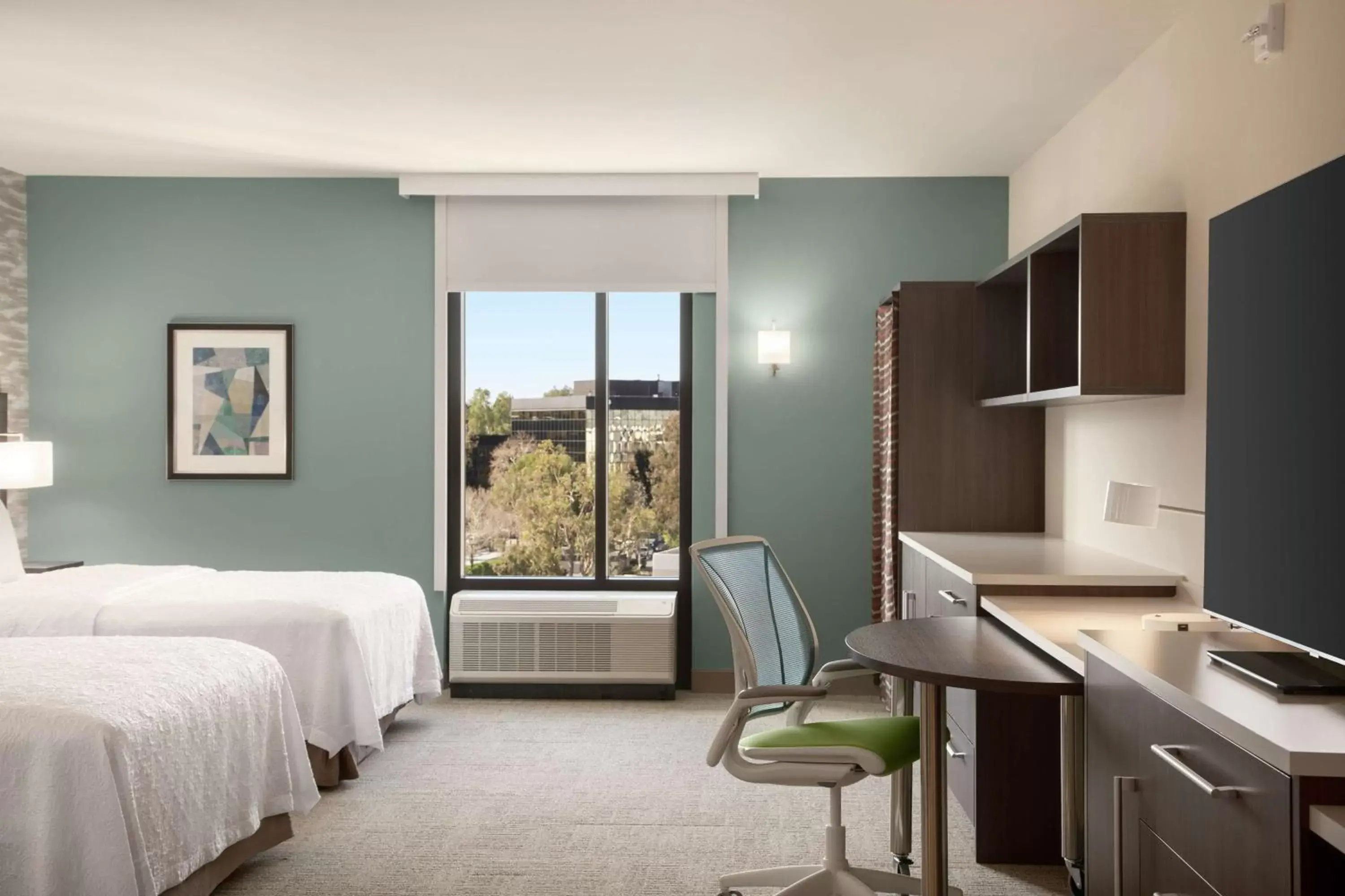 Queen Studio with Two Queen Beds - Hearing Accessible in Home2 Suites By Hilton Woodland Hills Los Angeles Queen Studio with Two Queen Beds - Hearing Accessible in Home2 Suites By Hilton Woodland Hills Los Angeles