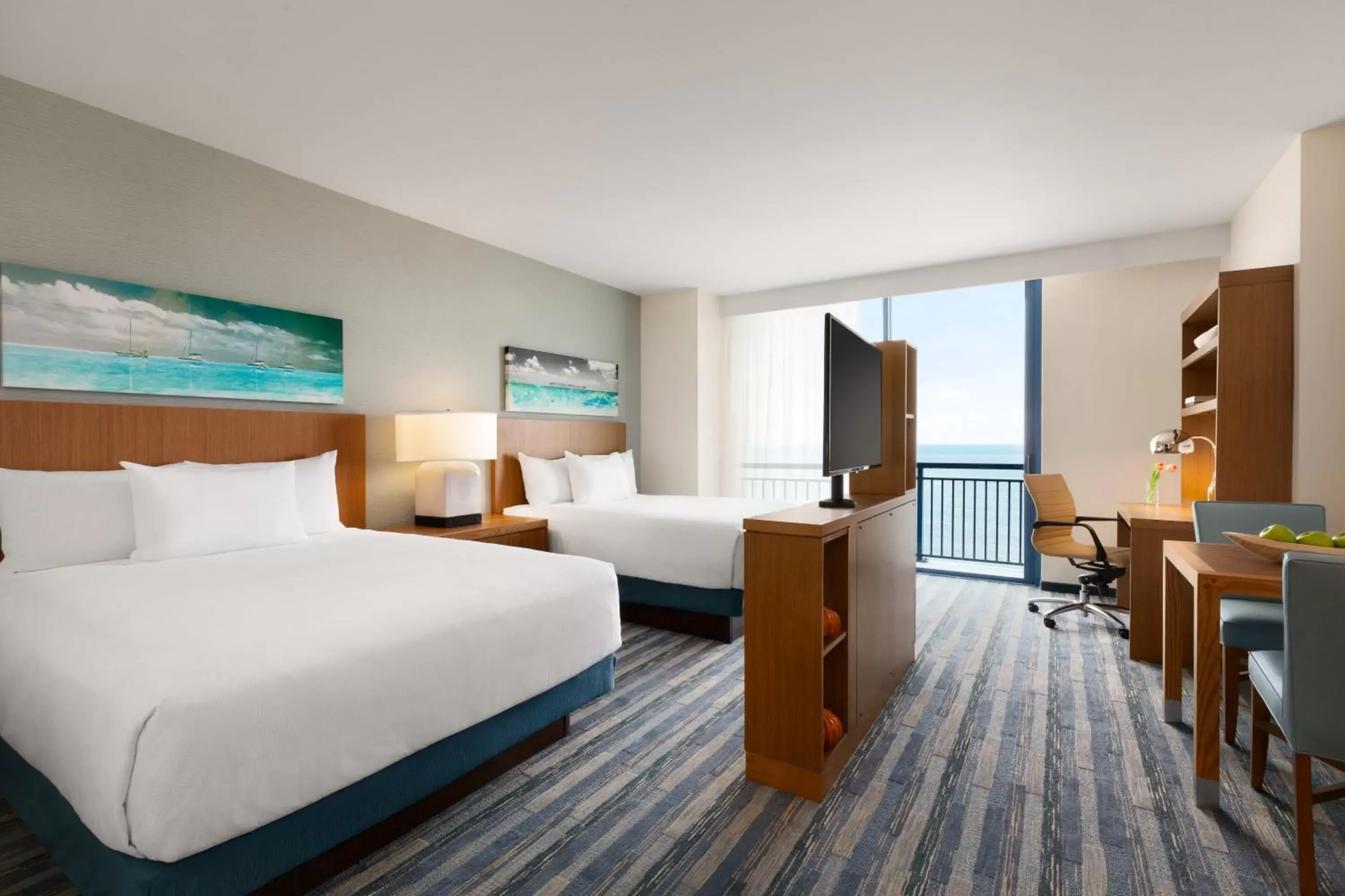 Oceanfront Studio Suite with Two Queen Beds and Sofa Bed - High Floor in Hyatt House Virginia Beach / Oceanfront Oceanfront Studio Suite with Two Queen Beds and Sofa Bed - High Floor in Hyatt House Virginia Beach / Oceanfront