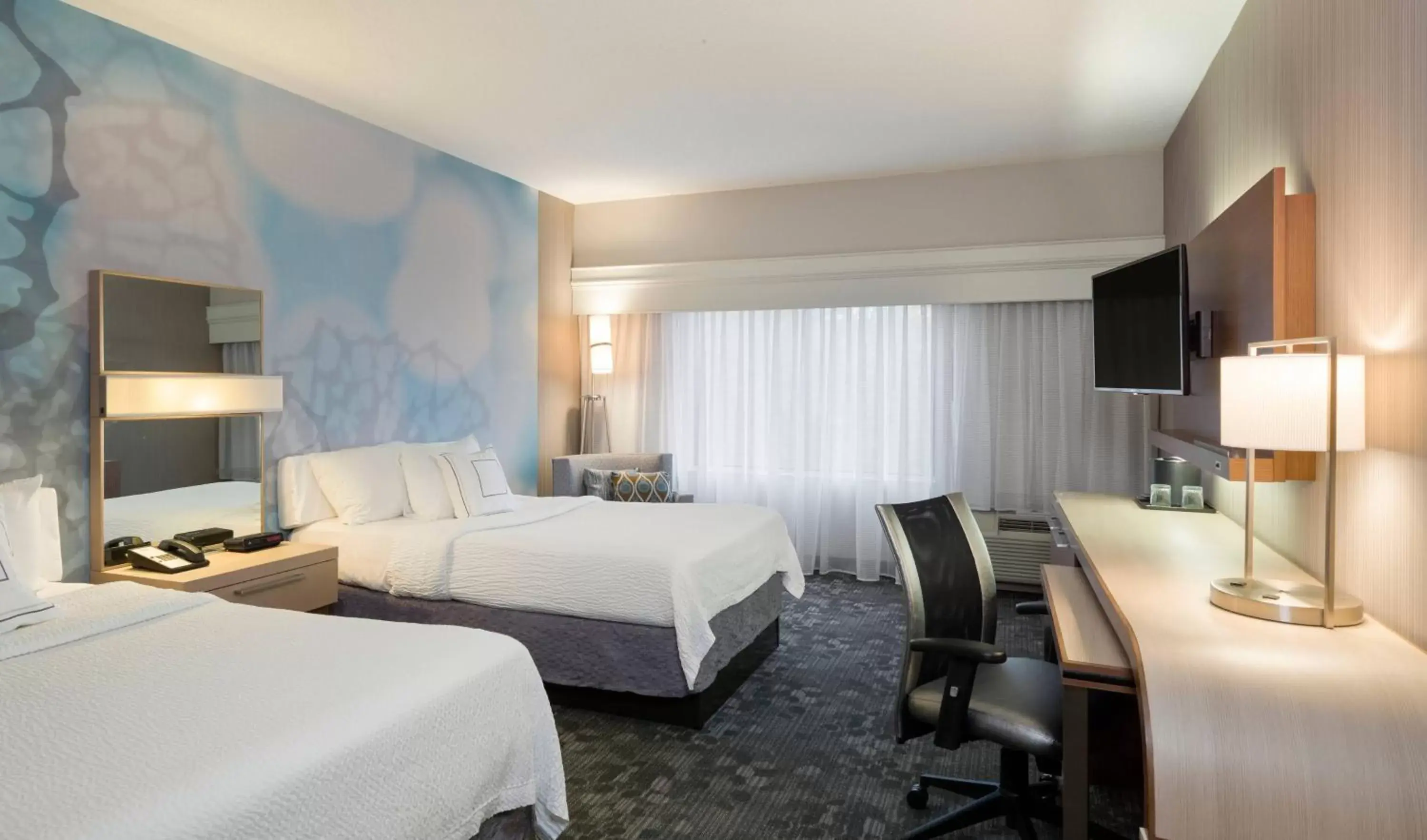 Double Room with Two Double Beds in Courtyard by Marriott Scranton Montage Mountain Double Room with Two Double Beds in Courtyard by Marriott Scranton Montage Mountain