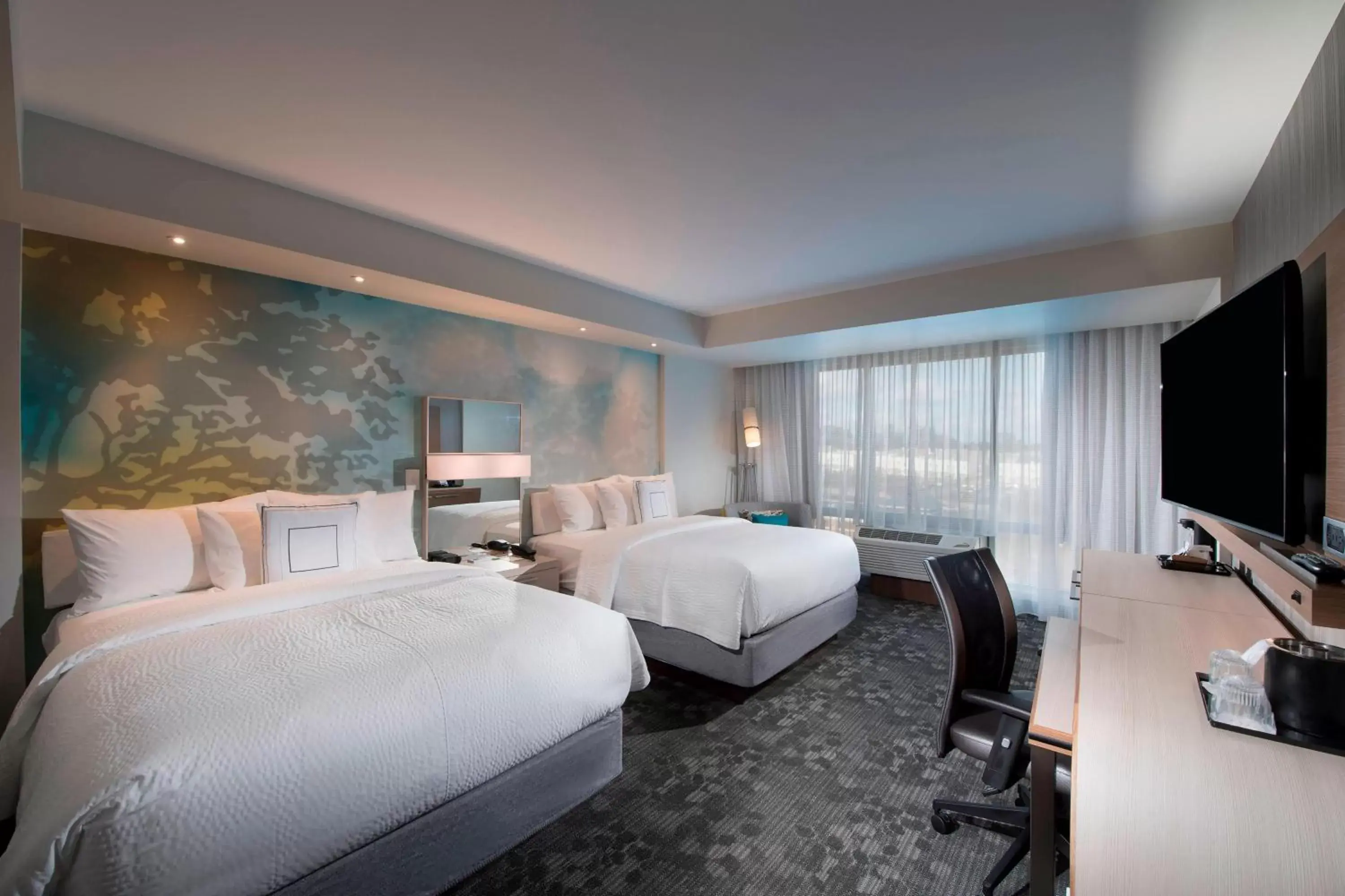 Queen Room with Two Queen Beds and Adapted Tub - Mobility and Hearing Accessible in Courtyard by Marriott Atlanta Alpharetta/Avalon Area Queen Room with Two Queen Beds and Adapted Tub - Mobility and Hearing Accessible in Courtyard by Marriott Atlanta Alpharetta/Avalon Area