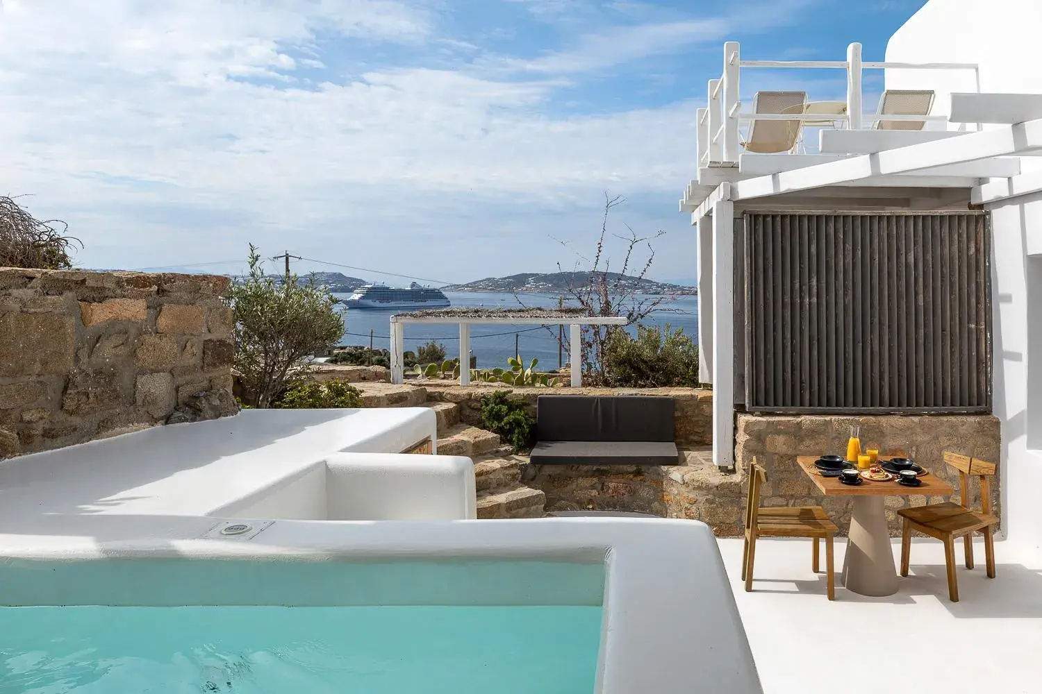 Premium Sea View Suite with outdoor mini plunge pool in Rocabella Mykonos Hotel Premium Sea View Suite with outdoor mini plunge pool in Rocabella Mykonos Hotel