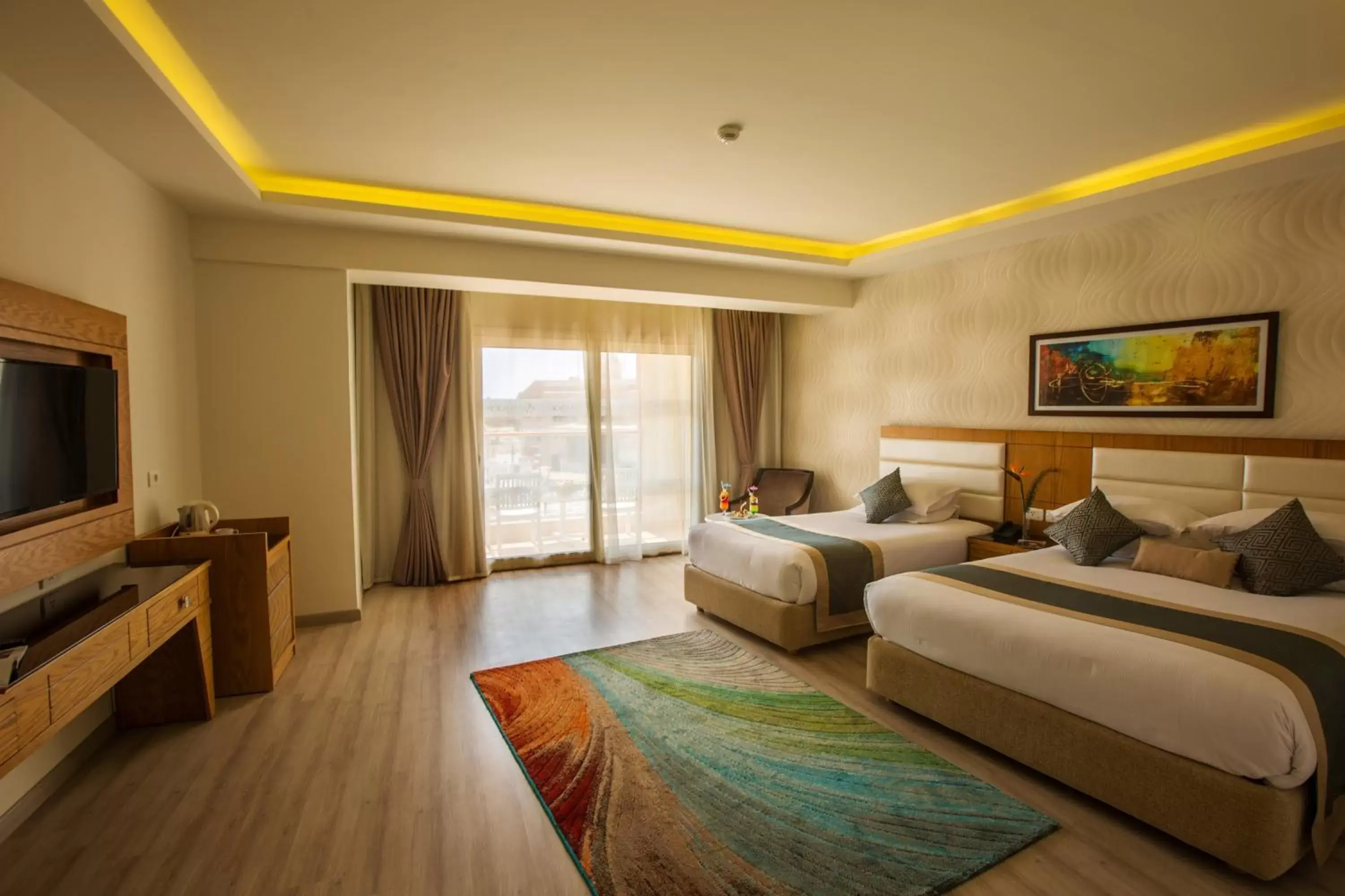 Deluxe Room with Aqua Park View in Pickalbatros Aqua Blu Sharm El Sheikh Deluxe Room with Aqua Park View in Pickalbatros Aqua Blu Sharm El Sheikh