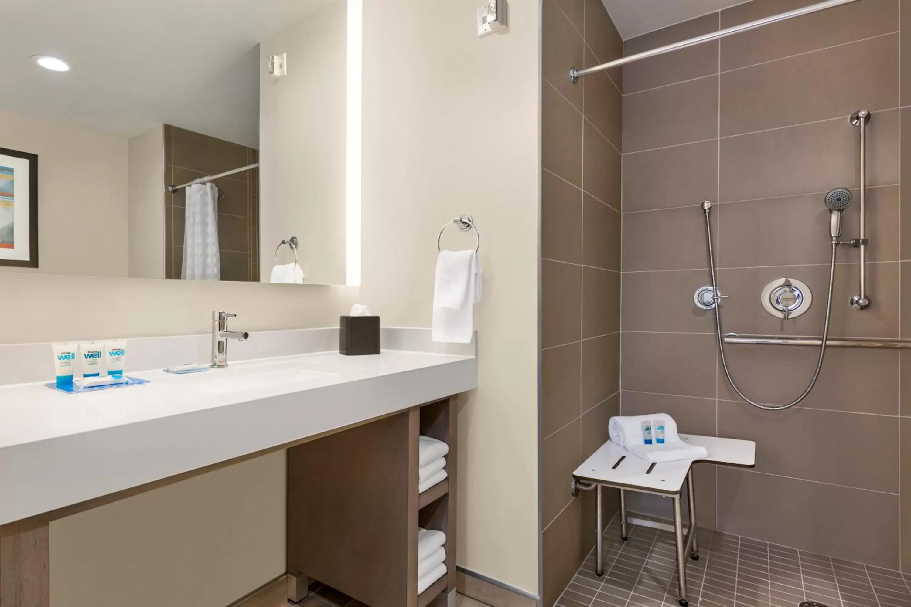 King Studio Suite with Sofa Bed, Kitchen and Roll-In Shower - Disability Access in Hyatt House Bryan/College Station King Studio Suite with Sofa Bed, Kitchen and Roll-In Shower - Disability Access in Hyatt House Bryan/College Station