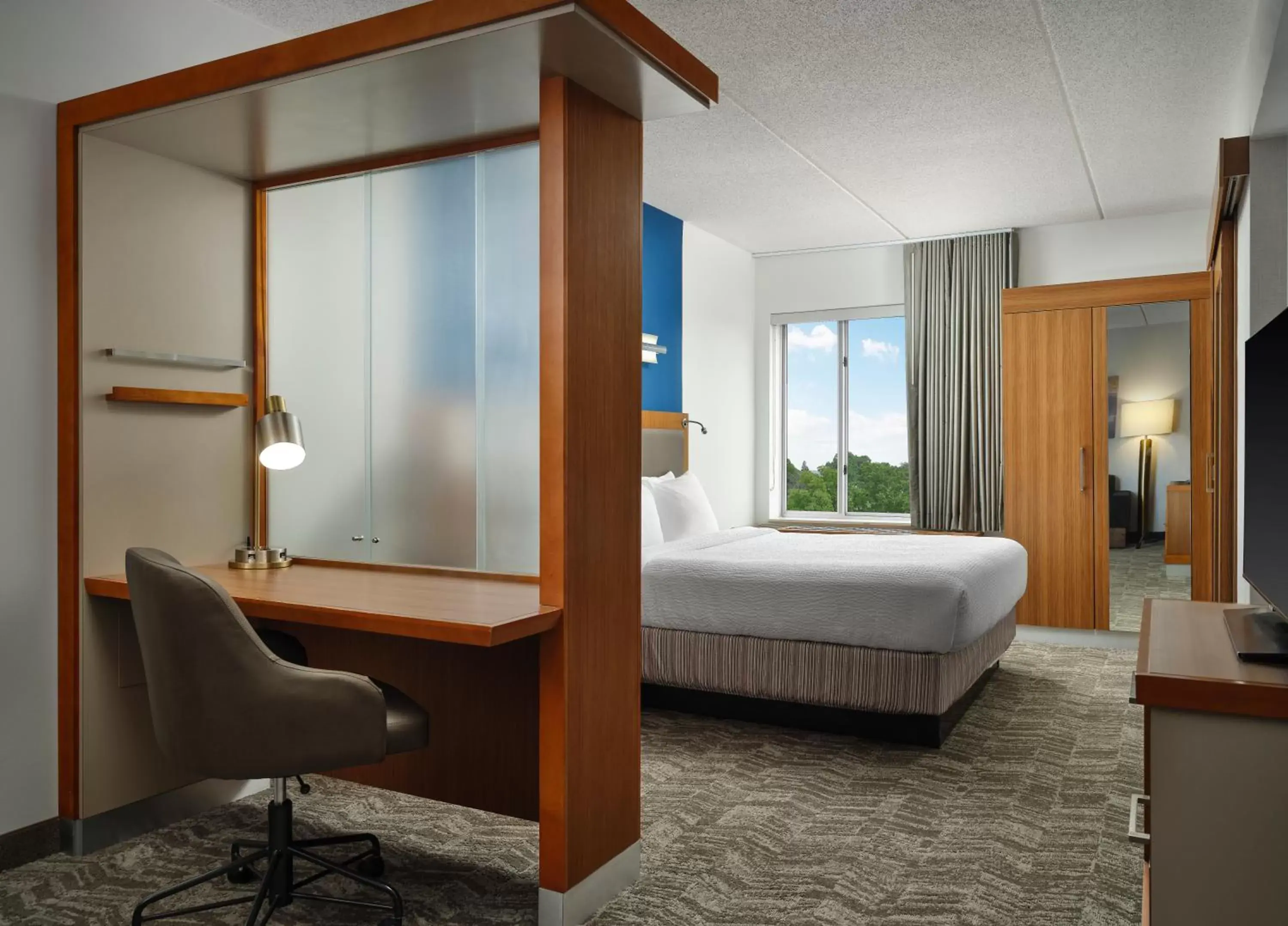 King Studio with Sofa Bed and Roll-in Shower - Mobility and Hearing Accessible in SpringHill Suites by Marriott Pittsburgh Mt. Lebanon King Studio with Sofa Bed and Roll-in Shower - Mobility and Hearing Accessible in SpringHill Suites by Marriott Pittsburgh Mt. Lebanon